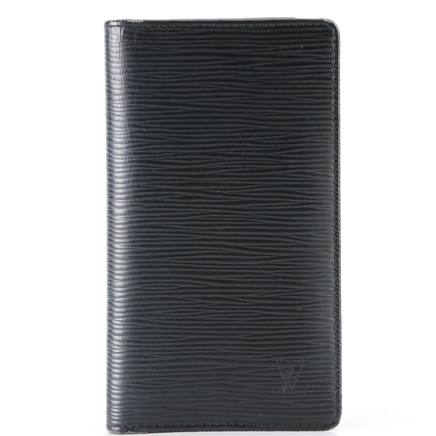 Louis Vuitton Checkbook Wallet in Black Epi Leather