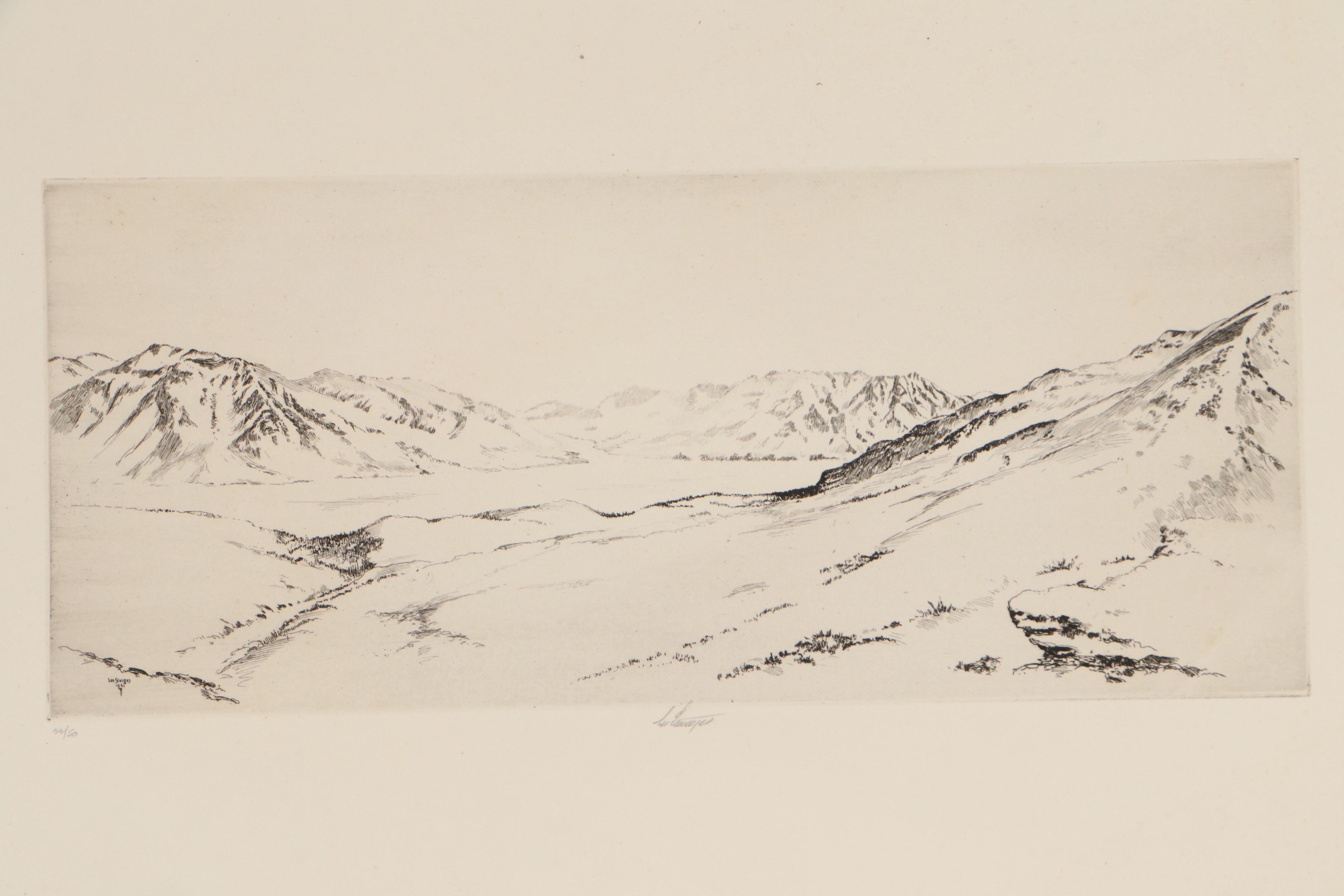 Lee Sturges Etching Including "Wet Snow," Circa 1930