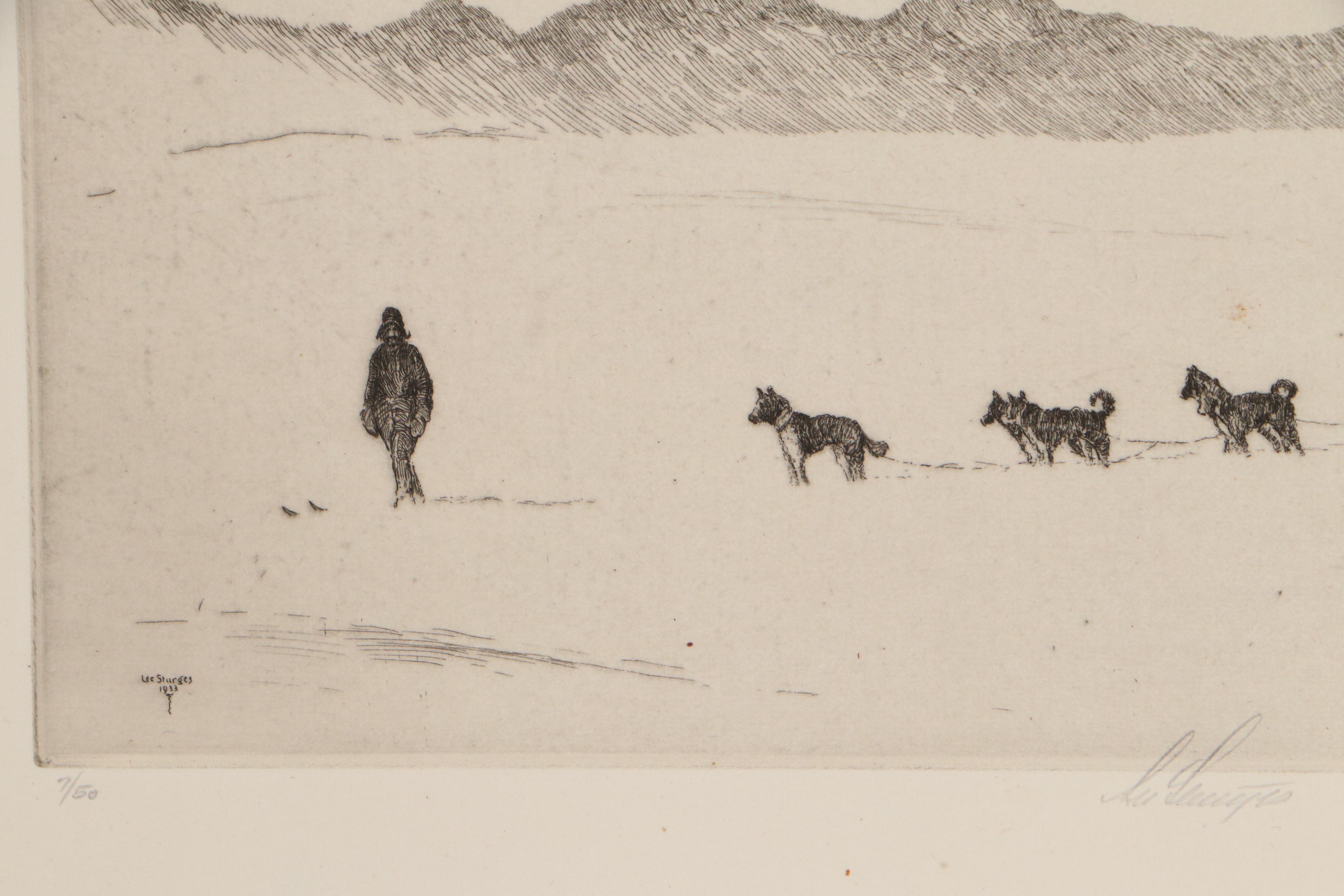 Lee Sturges Etching Including "Wet Snow," Circa 1930