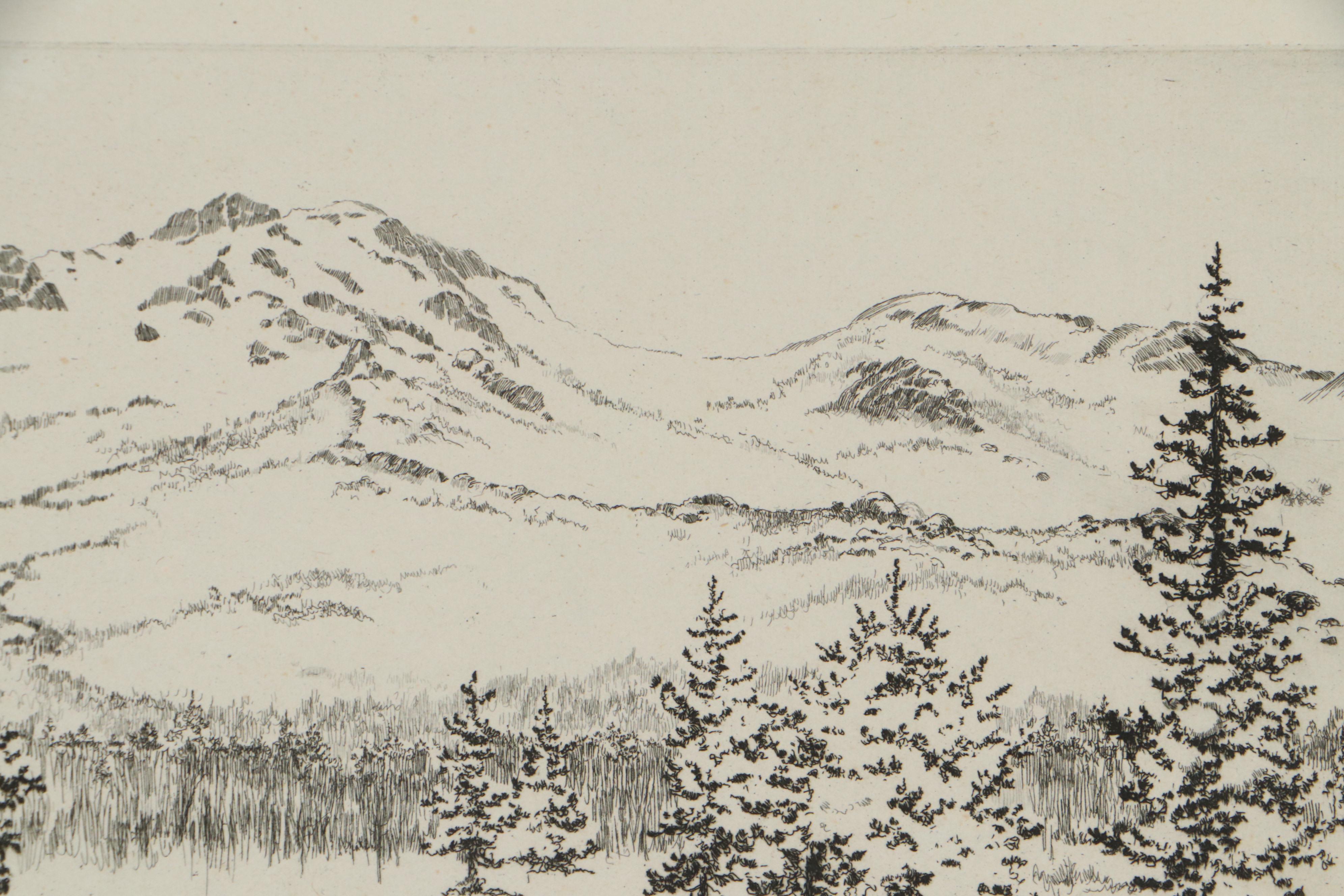 Lee Sturges Etching Including "Wet Snow," Circa 1930