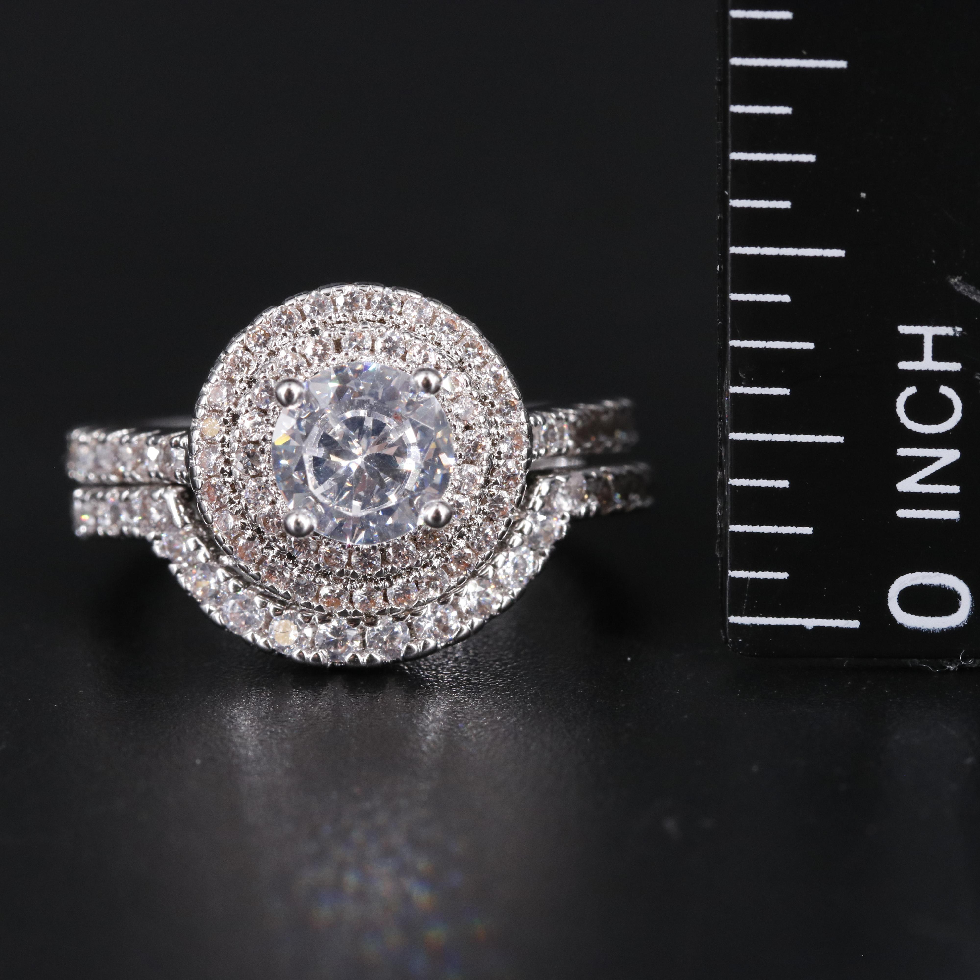 Cubic Zirconia Ring and Enhancer Band