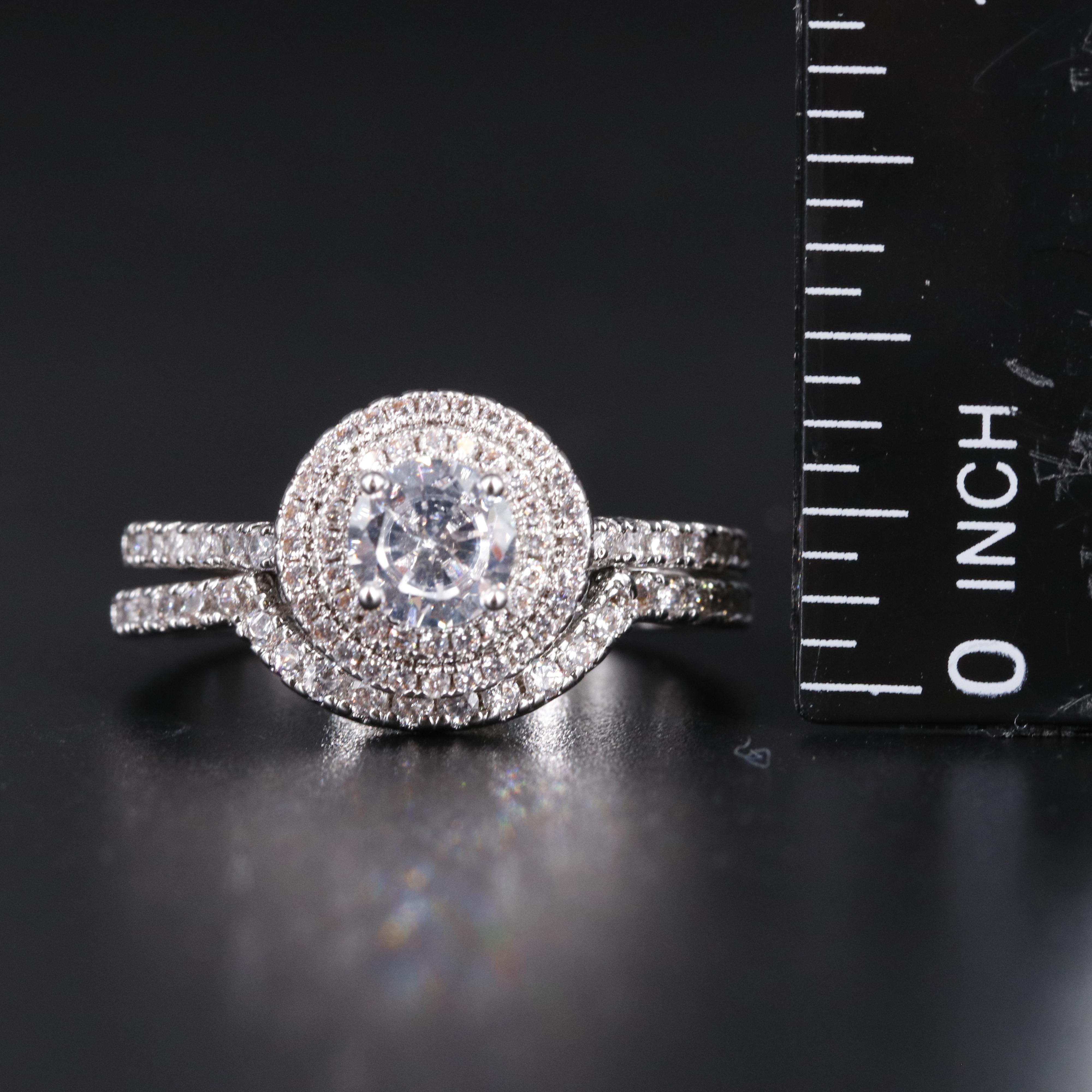 Cubic Zirconia Ring and Enhancer Band
