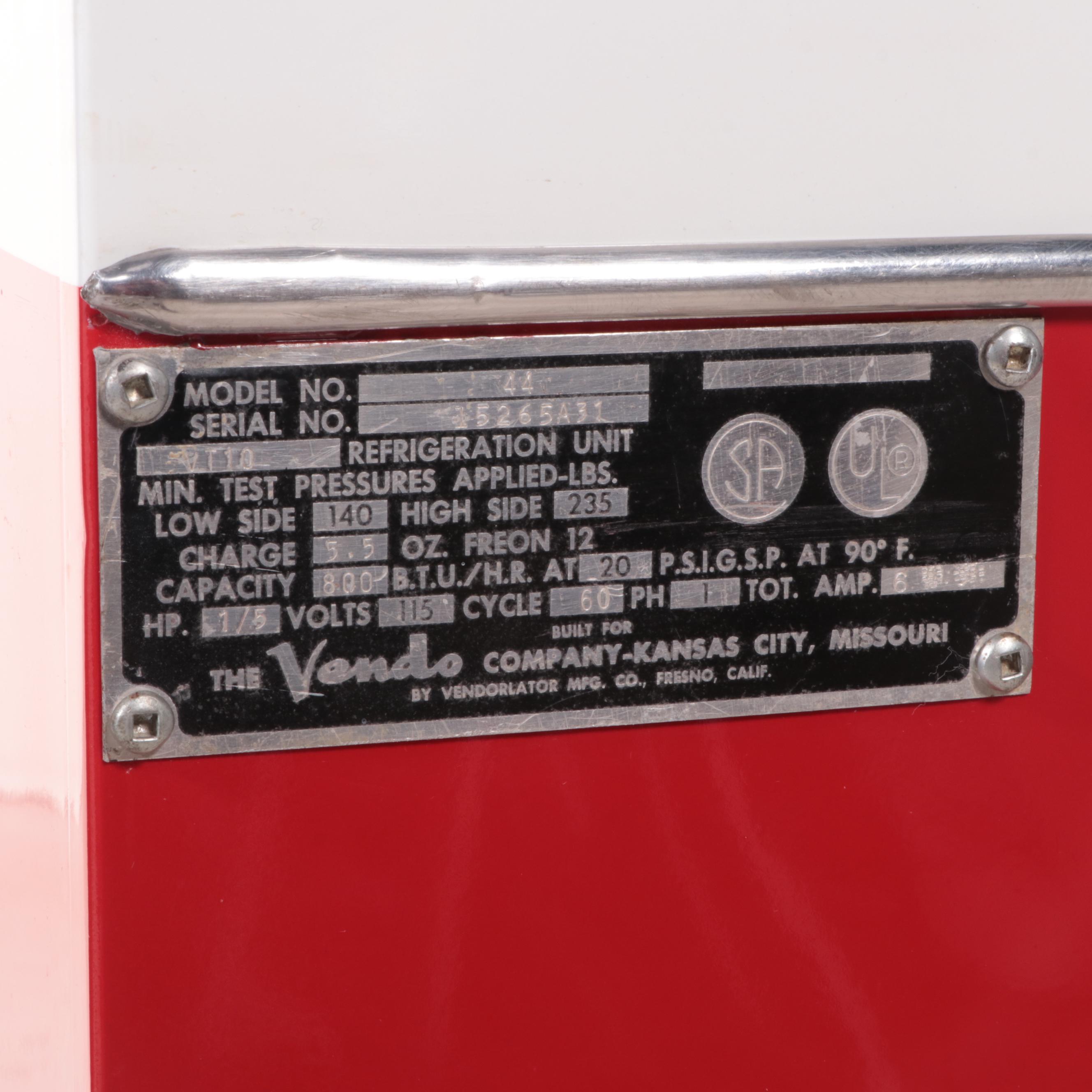 The Vendo Company Coca-Cola Vending Machine, 1950s-1960s