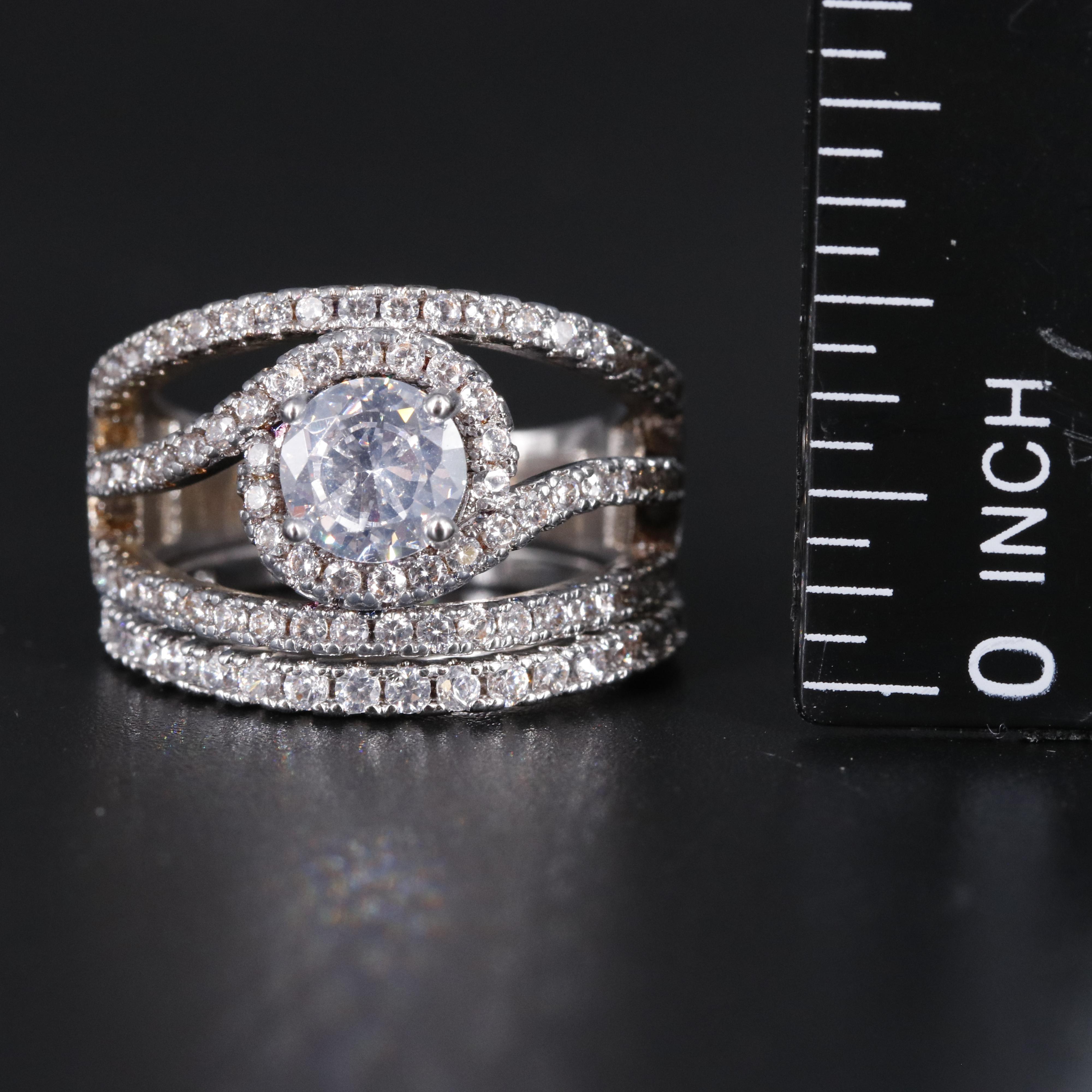 Cubic Zirconia Ring and Enhancer Band