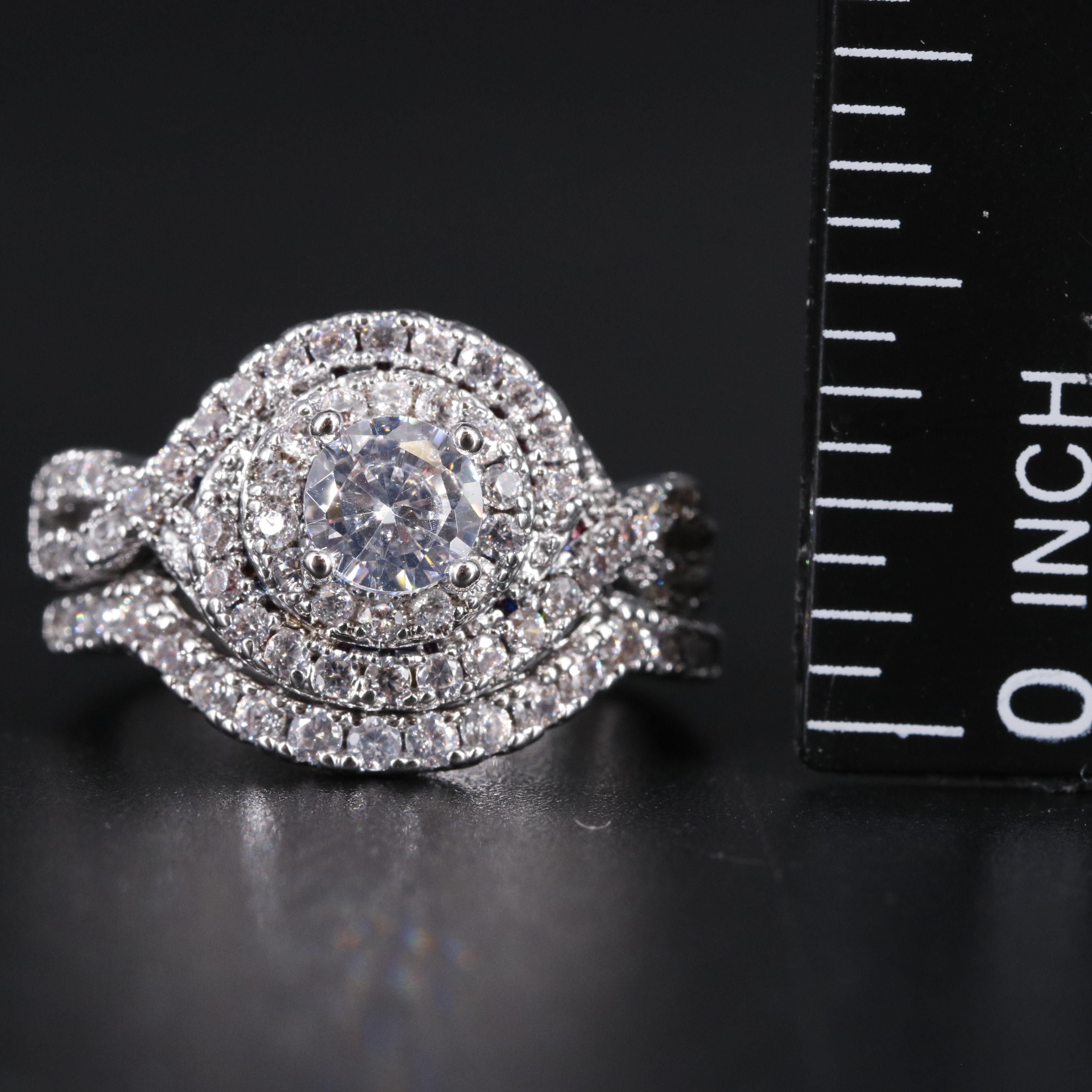 Cubic Zirconia Ring and Enhancer Band