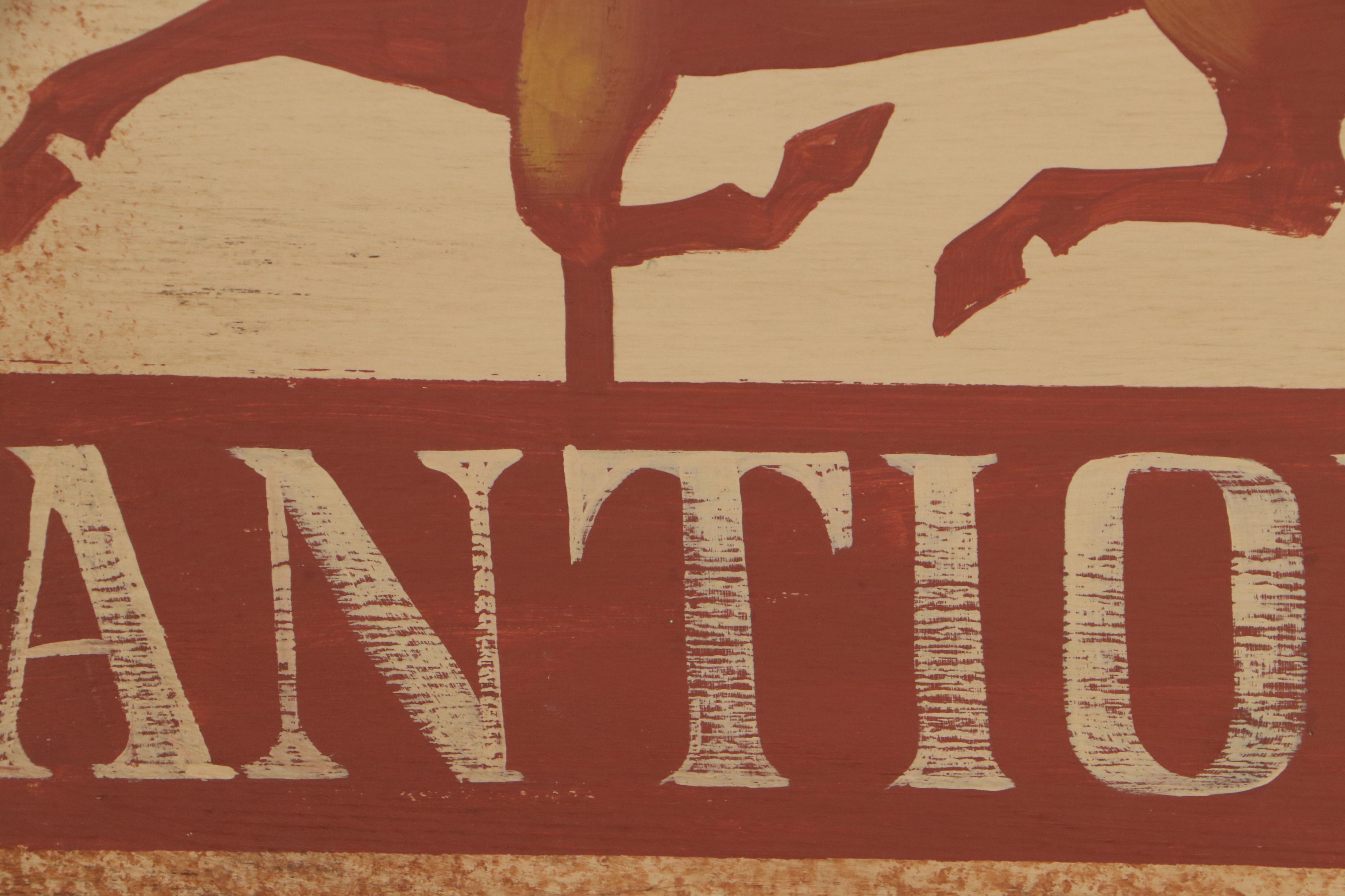 Wooden Antiques Store Sign