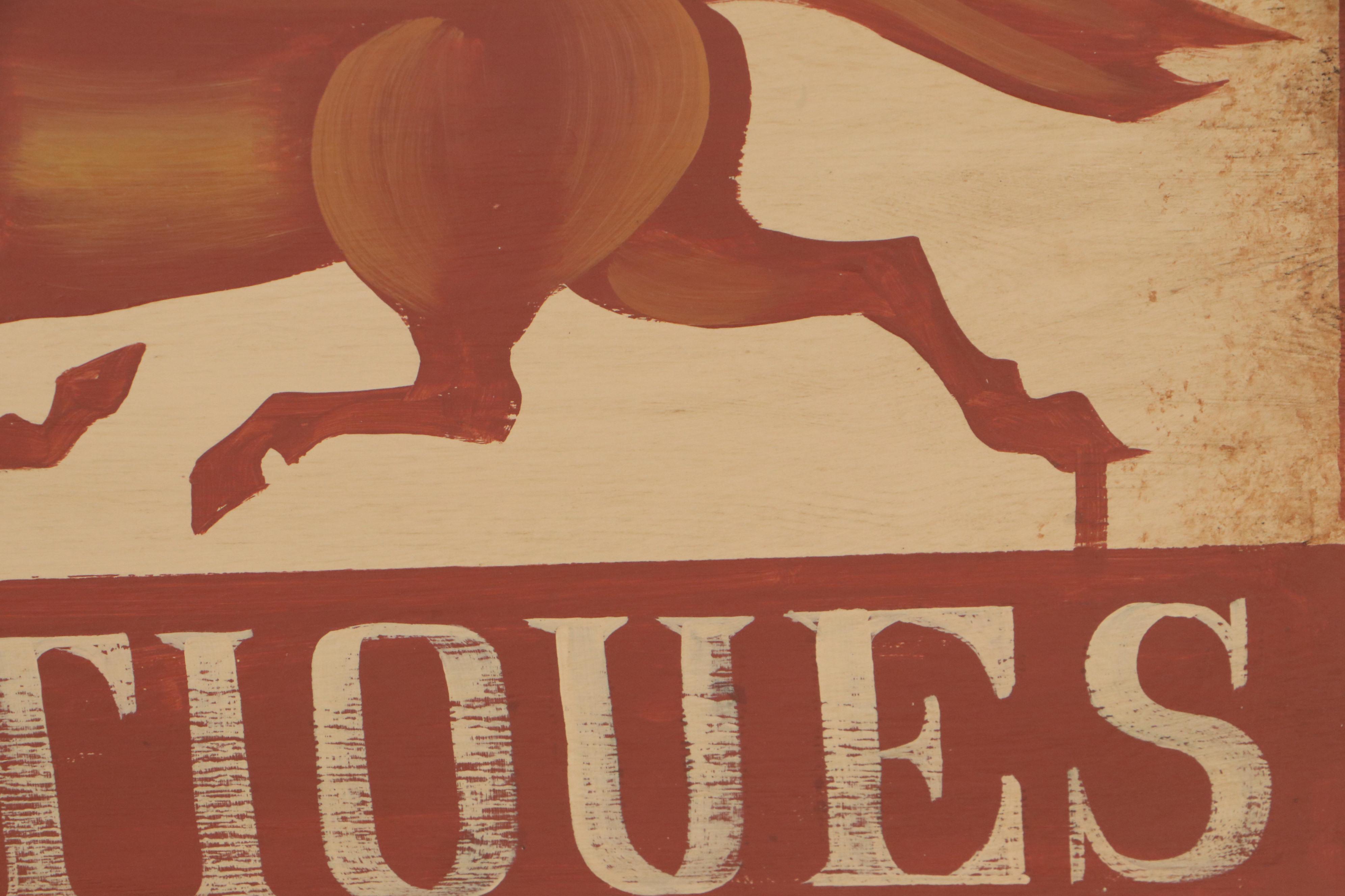 Wooden Antiques Store Sign