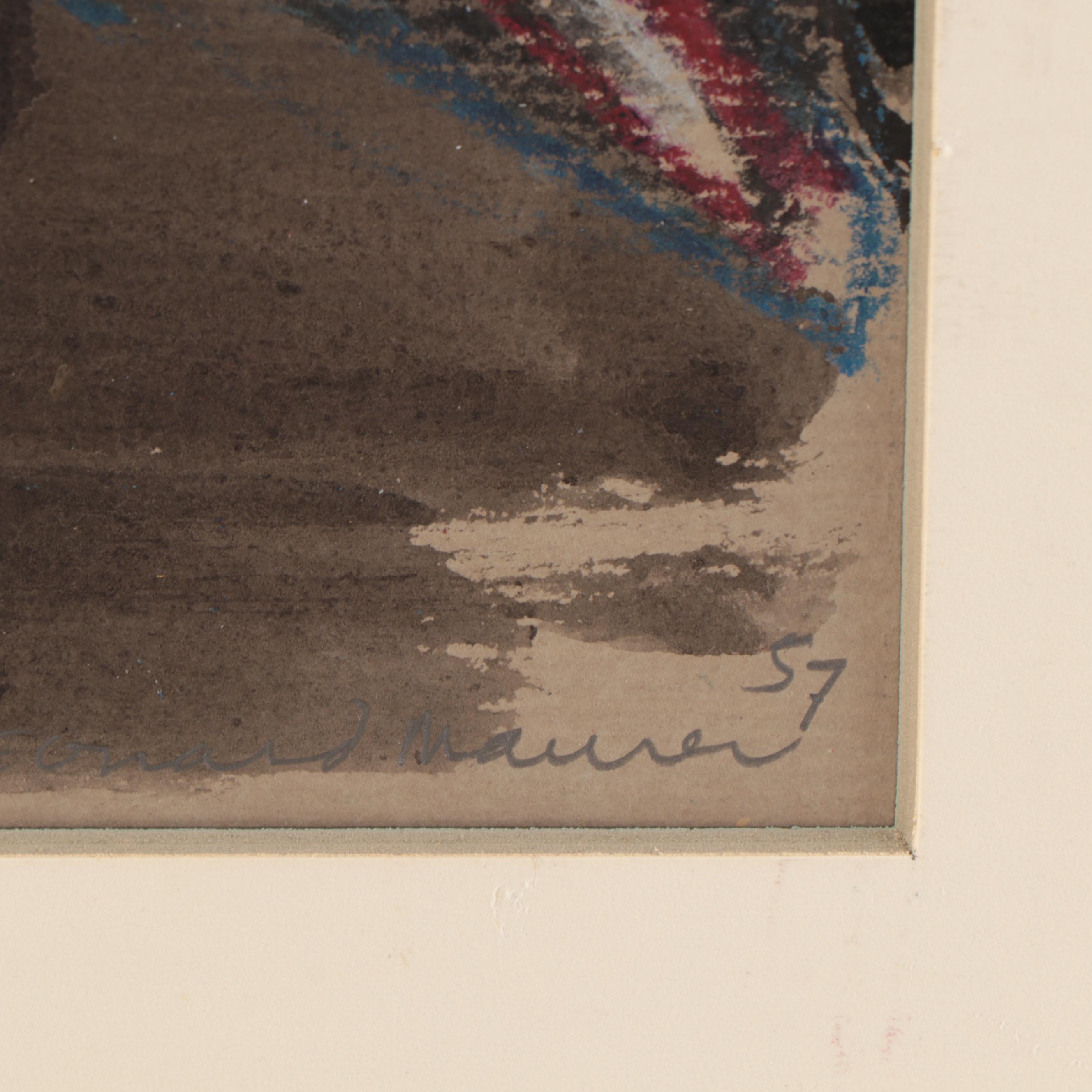 Leonard Maurer Drawing "Bird of Prey," 1957