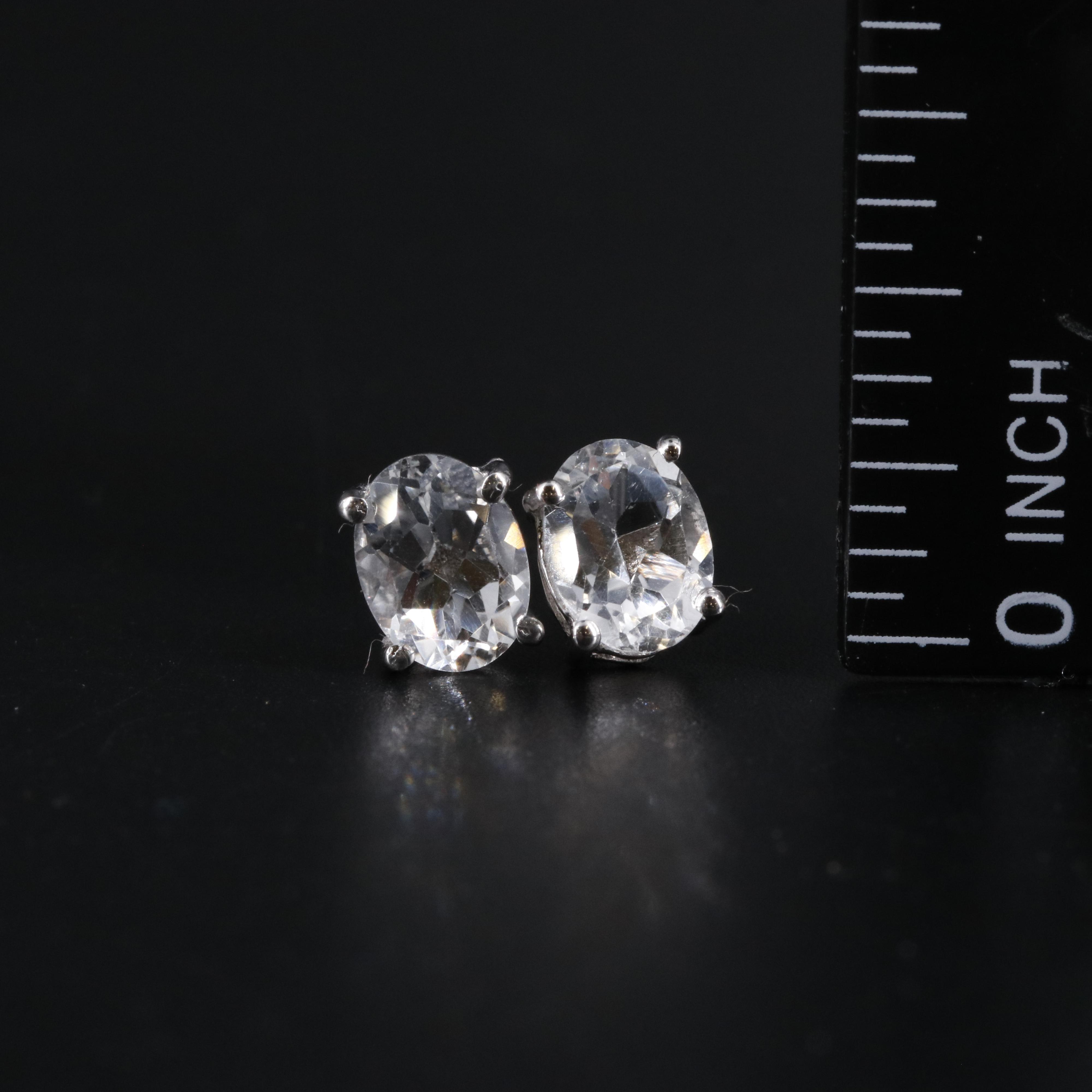 Sterling Silver Gemstone Stud Earrings