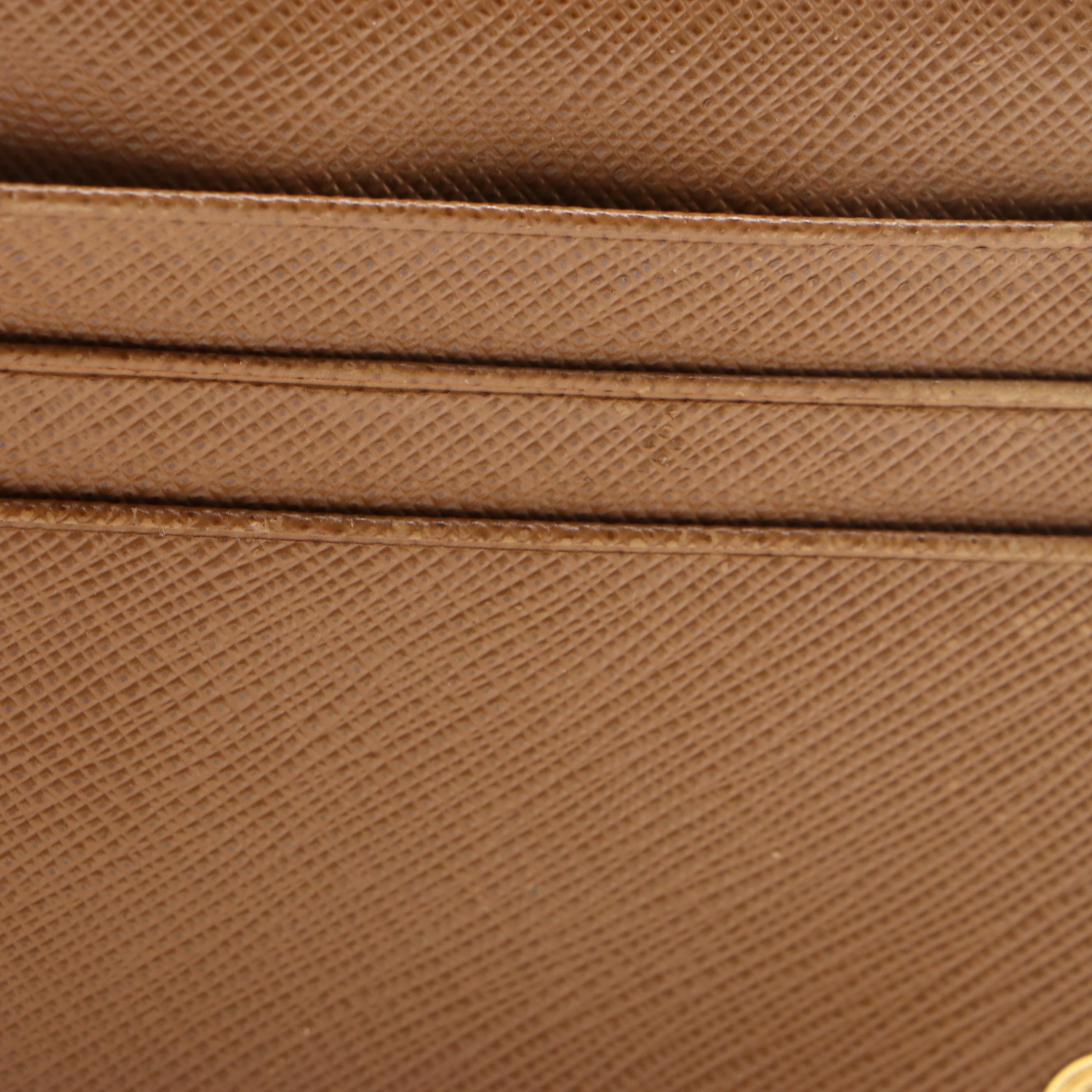 Prada Long Wallet in Light Brown Saffiano Leather