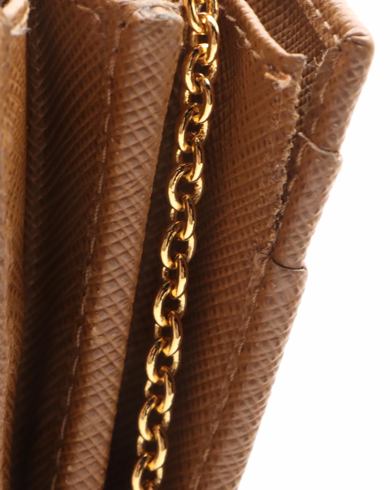 Prada Long Wallet in Light Brown Saffiano Leather