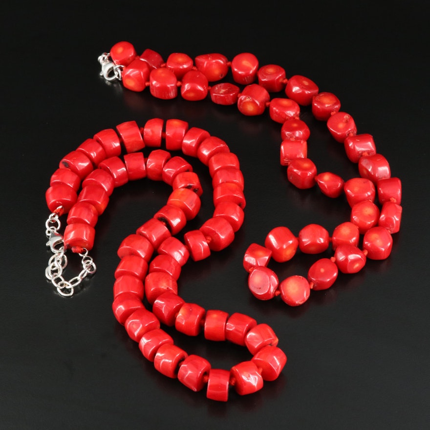 Pairing of Coral Necklaces with Sterling Clasps