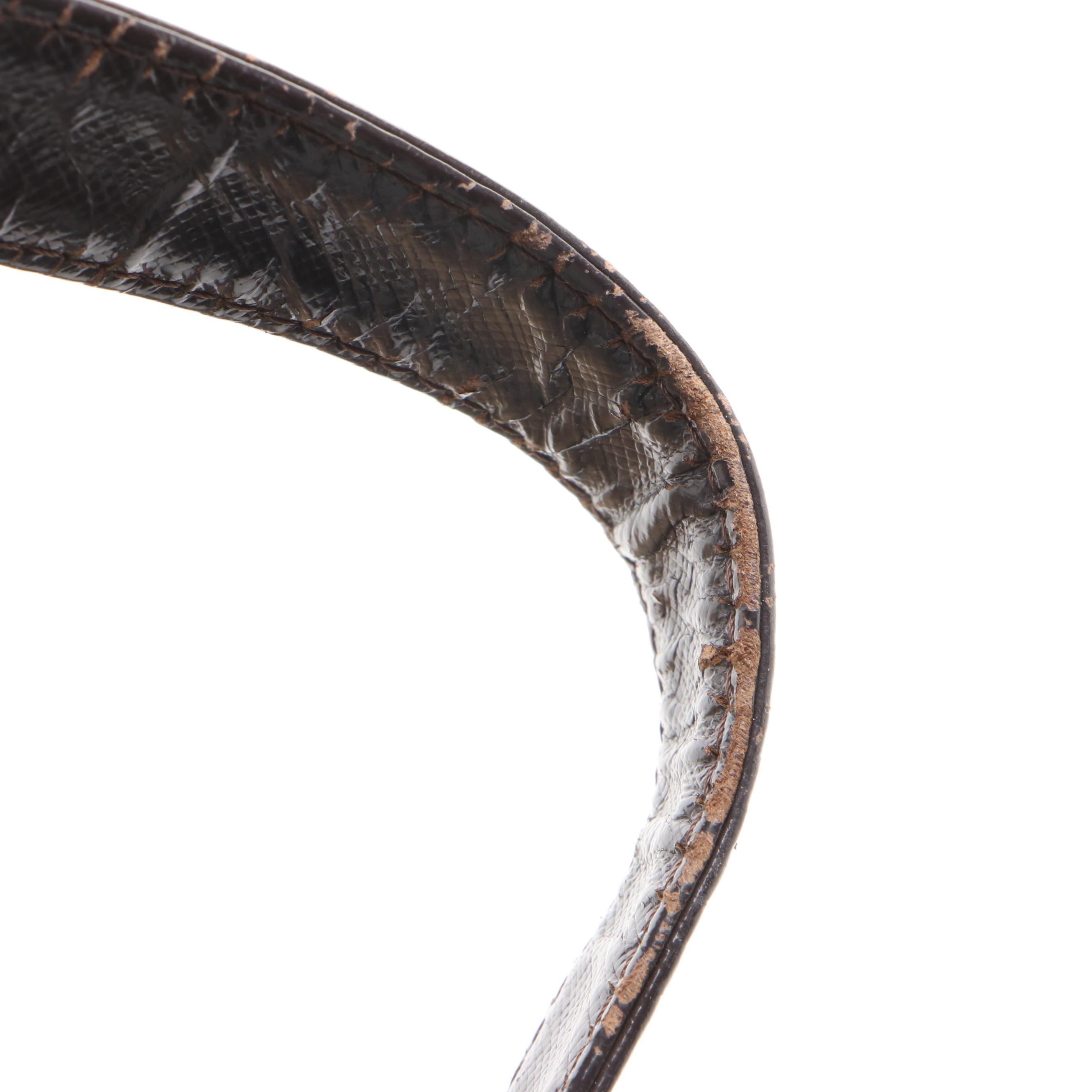 Burberry Small Shoulder Tote in Haymarket Check Twill and Brown Saffiano Leather