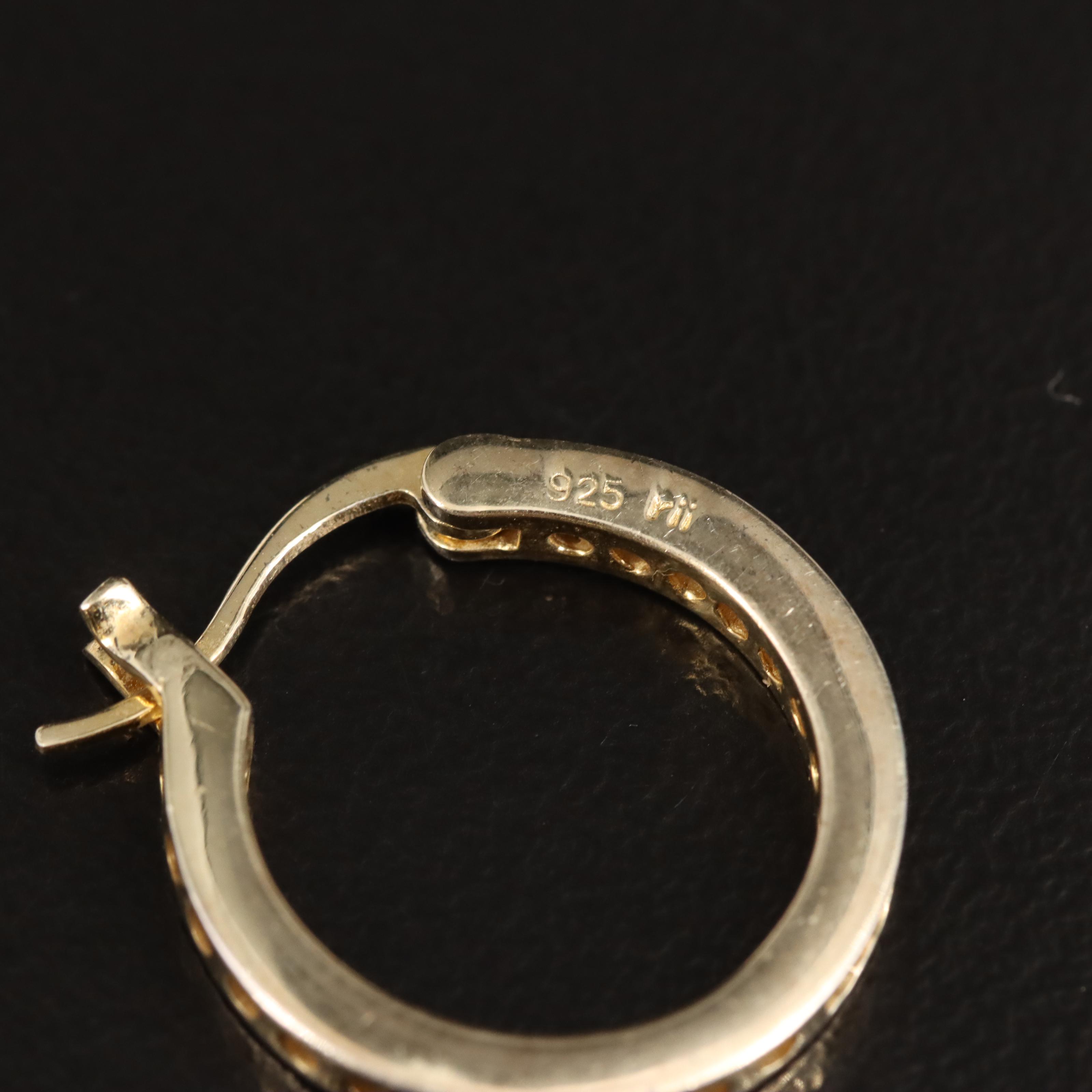 Sterling Cubic Zirconia Inside-Out Hoop Earrings