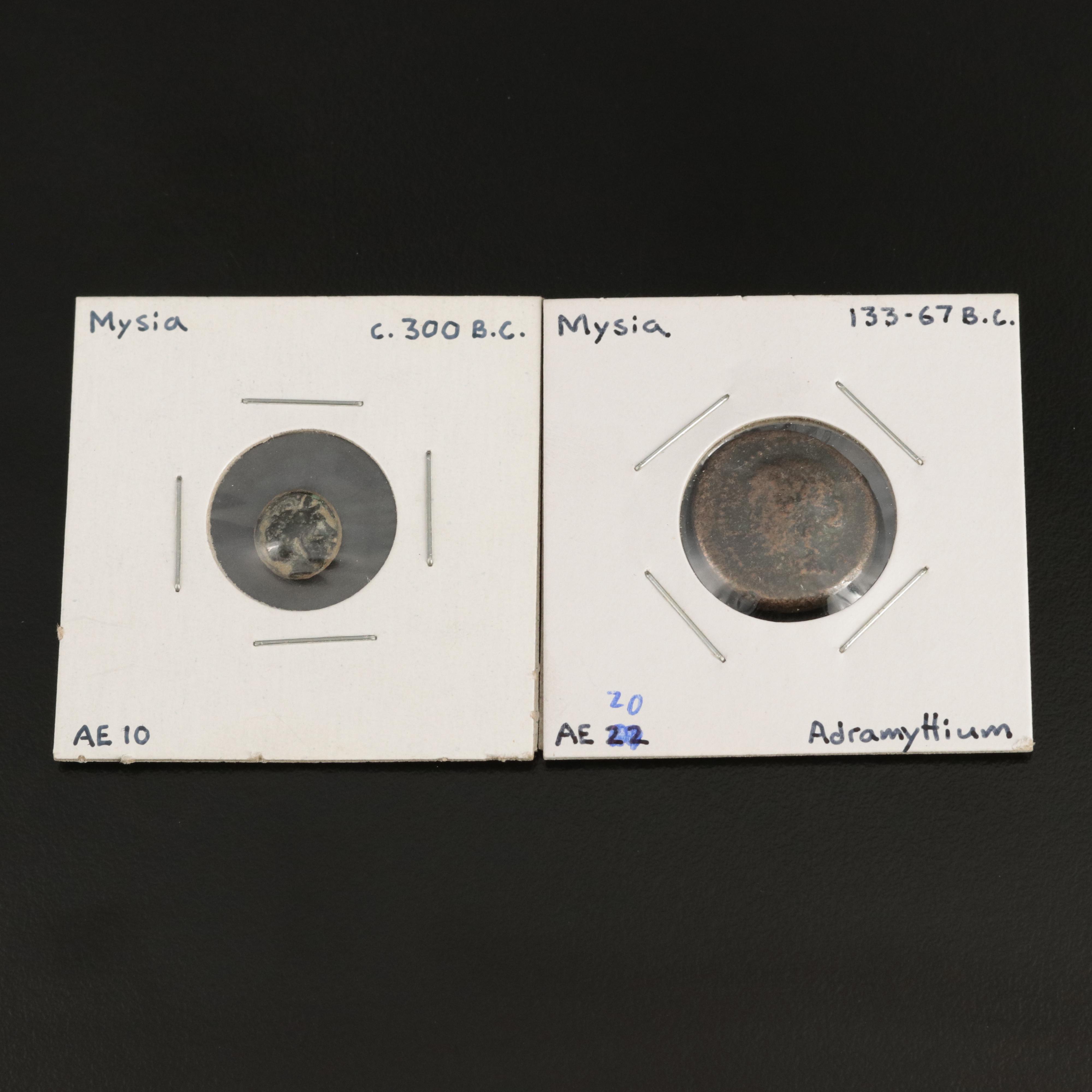 Two Ancient Mysia Bronze Coins