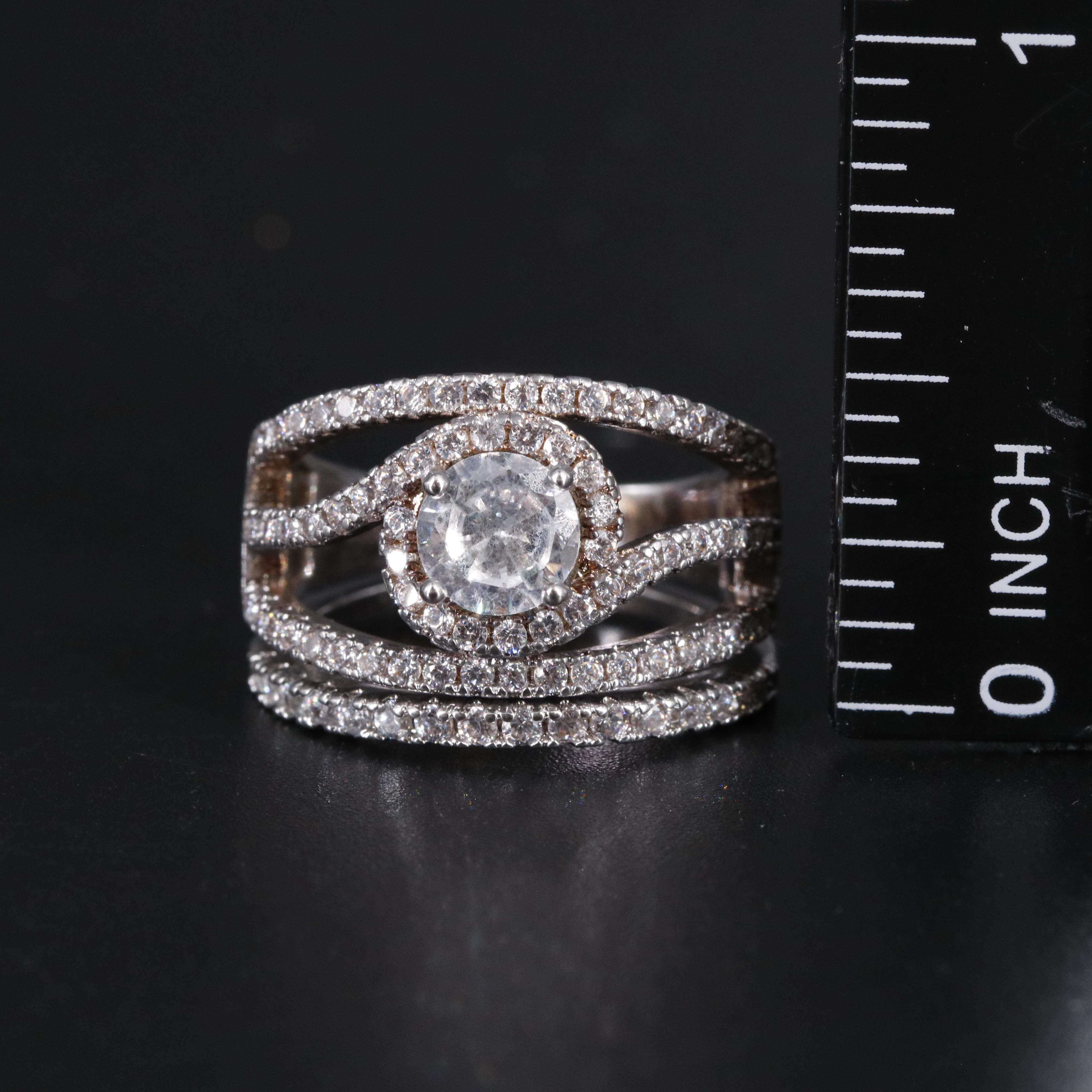 Cubic Zirconia Ring and Enhancer Band