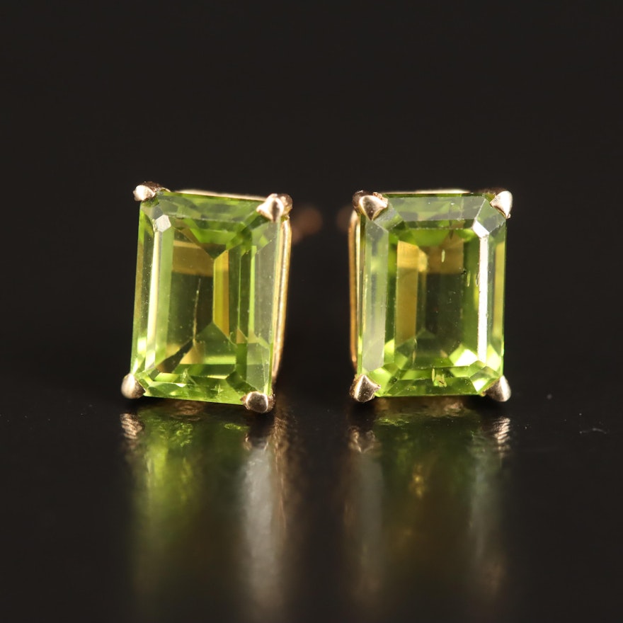 14K Peridot Stud Earrings