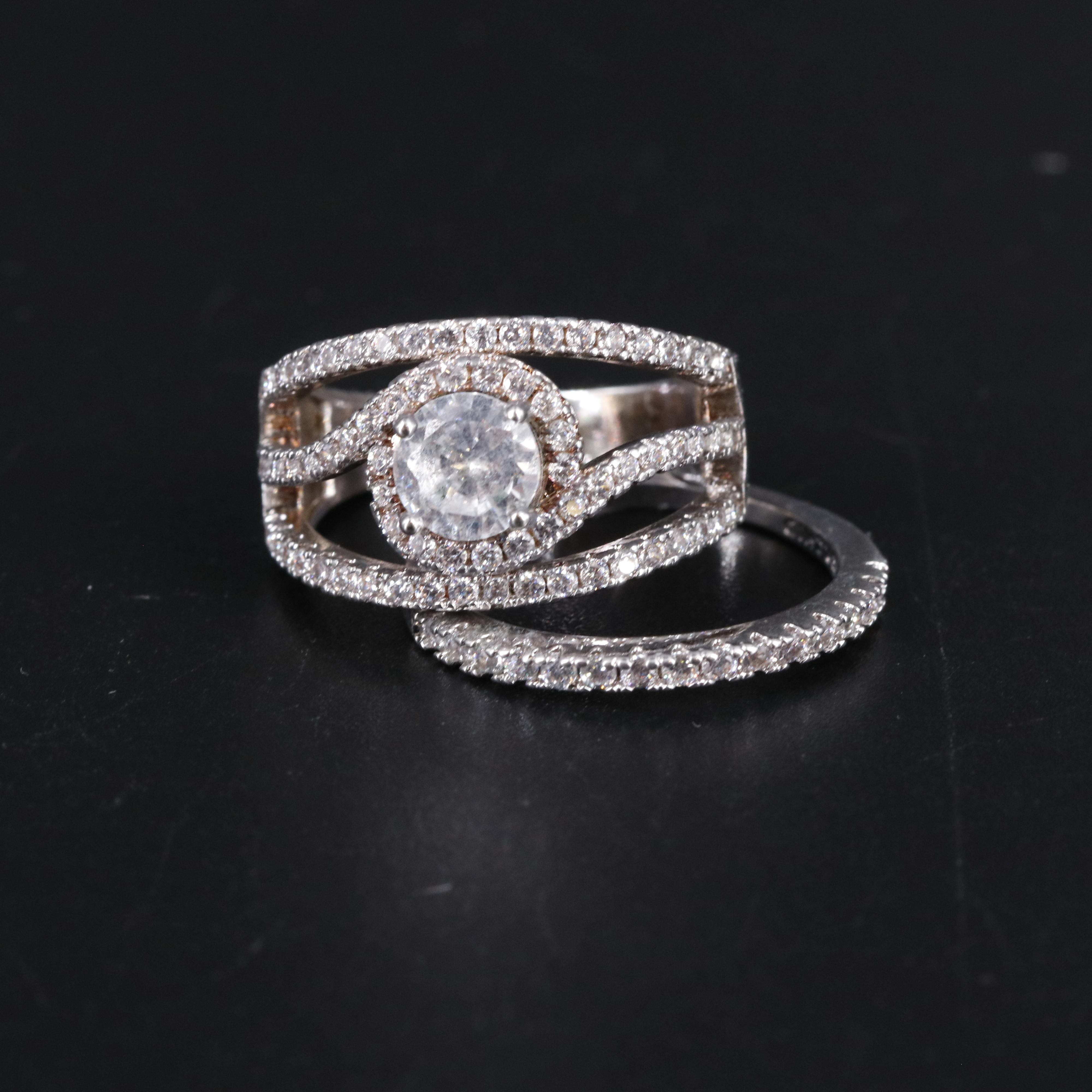 Cubic Zirconia Ring and Enhancer Band