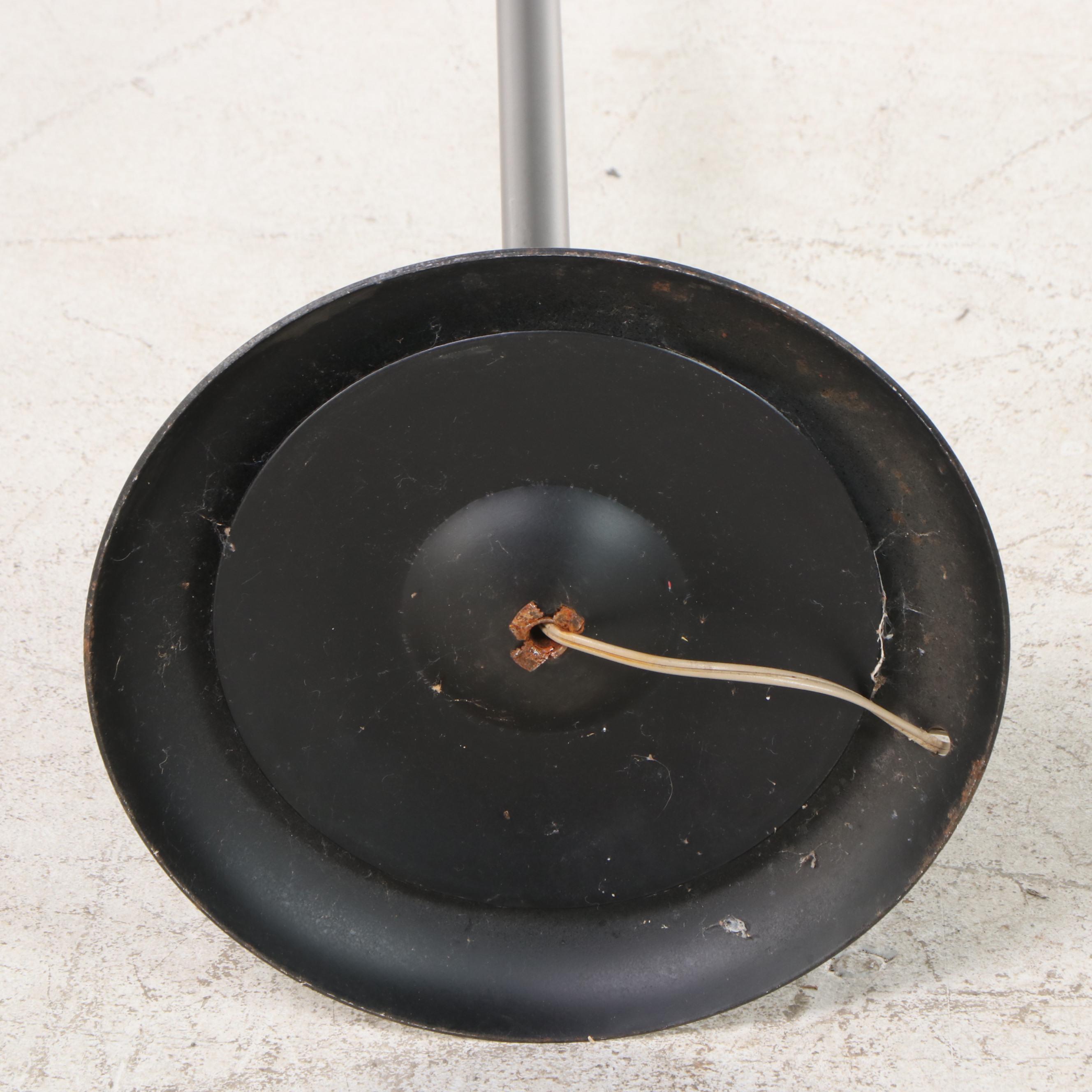 Mid Century Modern Black and Brass Three-Arm Floor Lamp, Mid-20th C