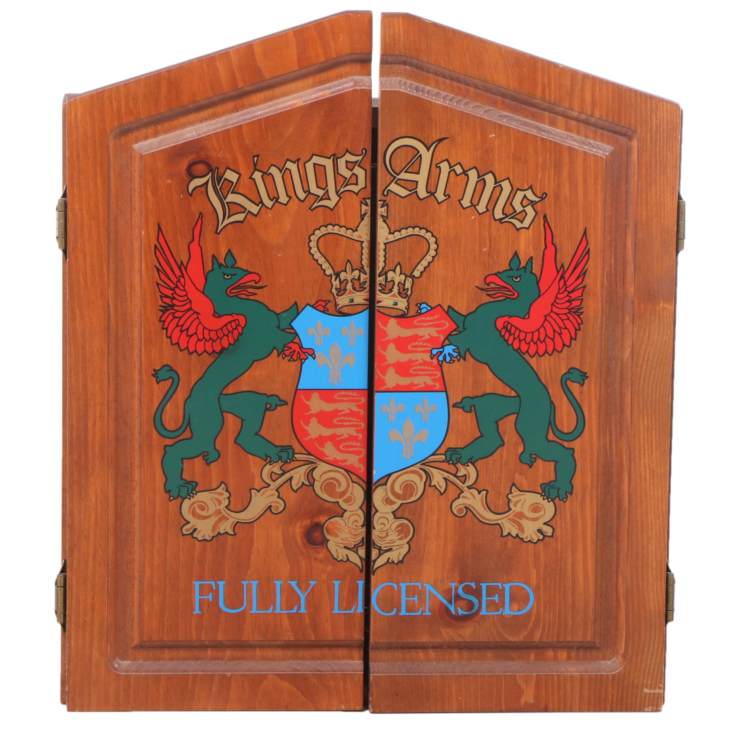 Accudart Winmau Official BDO Dart Board in Pine Wall-Mount Cabinet