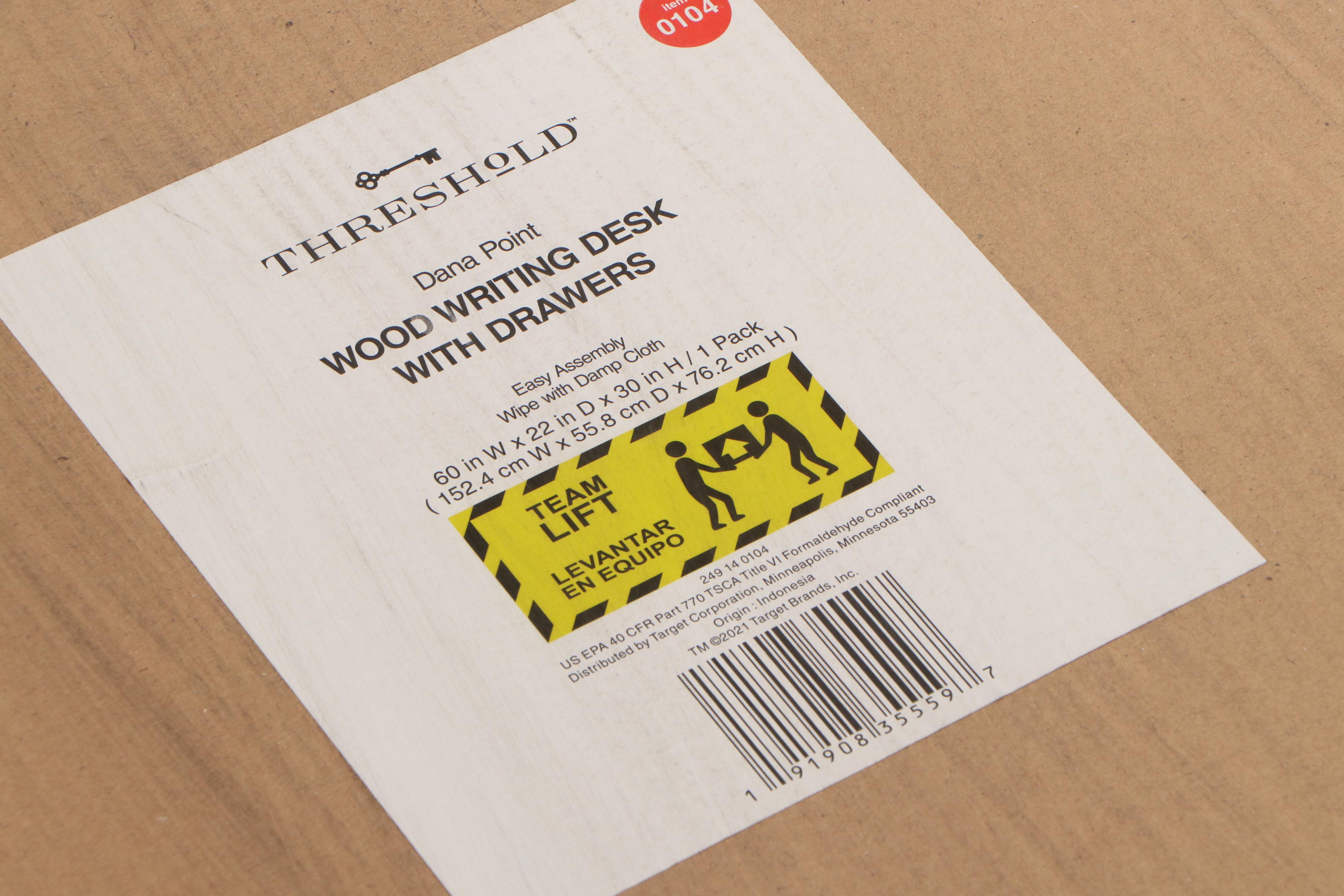 Threshold with Studio McGee Dana Point White Wood Writing Table