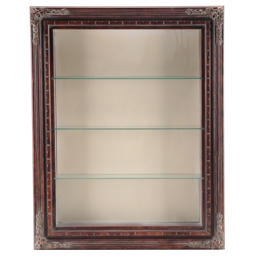 Bombay Company Wood with Glass Shelving Doorless Hanging Curio Cabinet