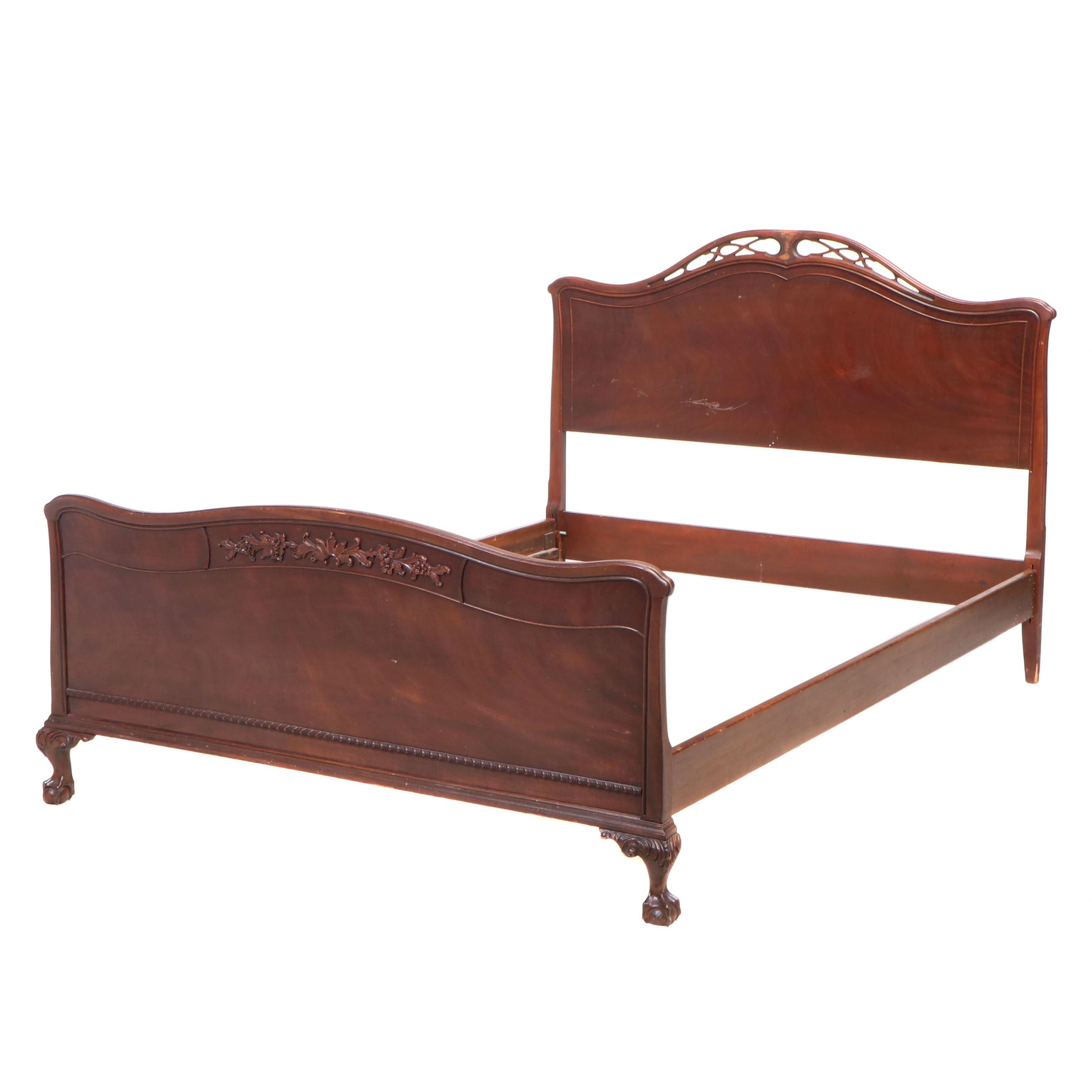 Thomasville Chair Company Chippendale Style Mahogany Full Size Bed Frame