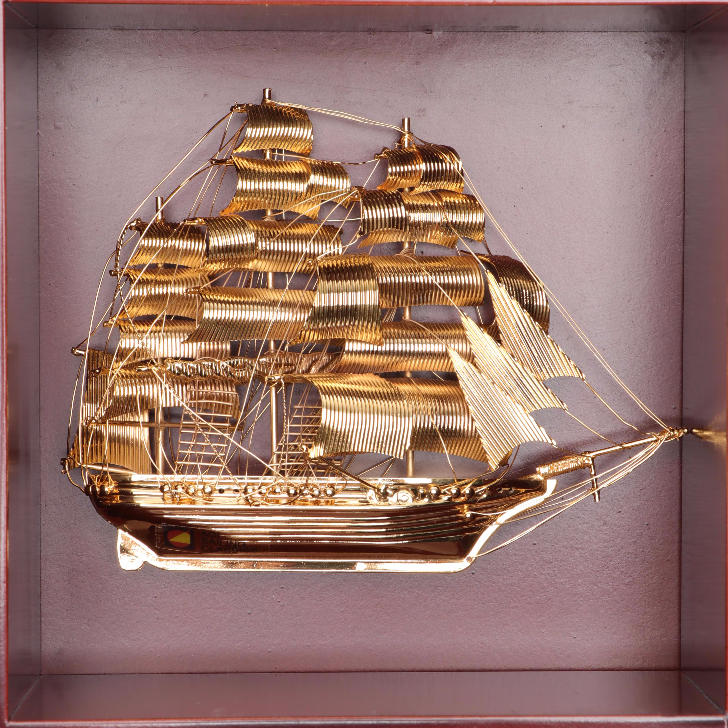 AGI Sailing Classics Nine-Cubby Display With Sailing Ship Models