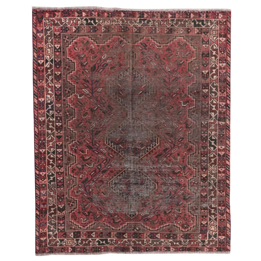 4'10 x 6'2 Hand-Knotted Persian Qashqai Area Rug