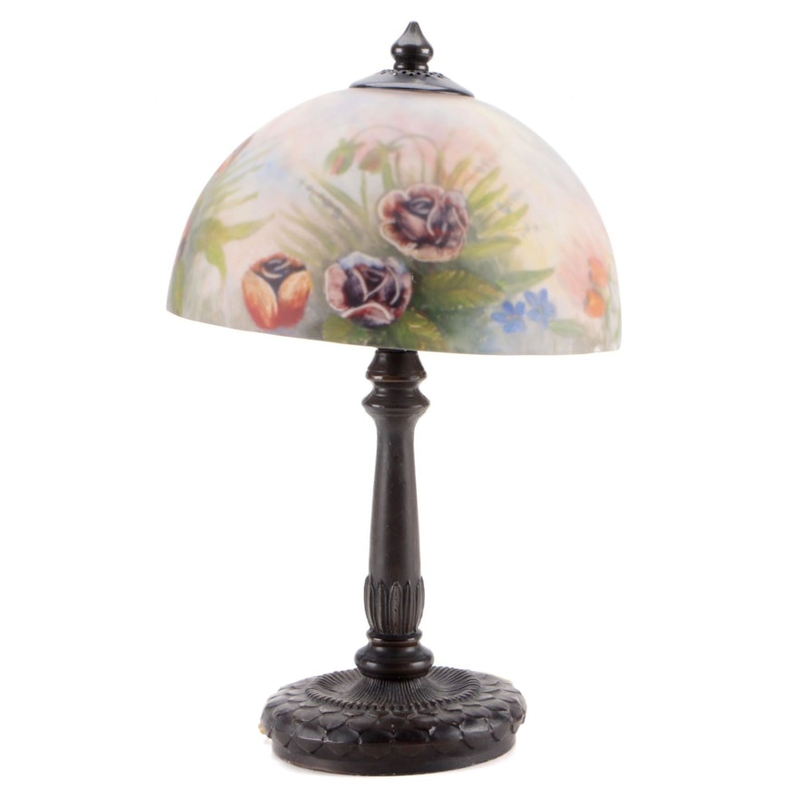 Reverse Painted Shade Table Lamp