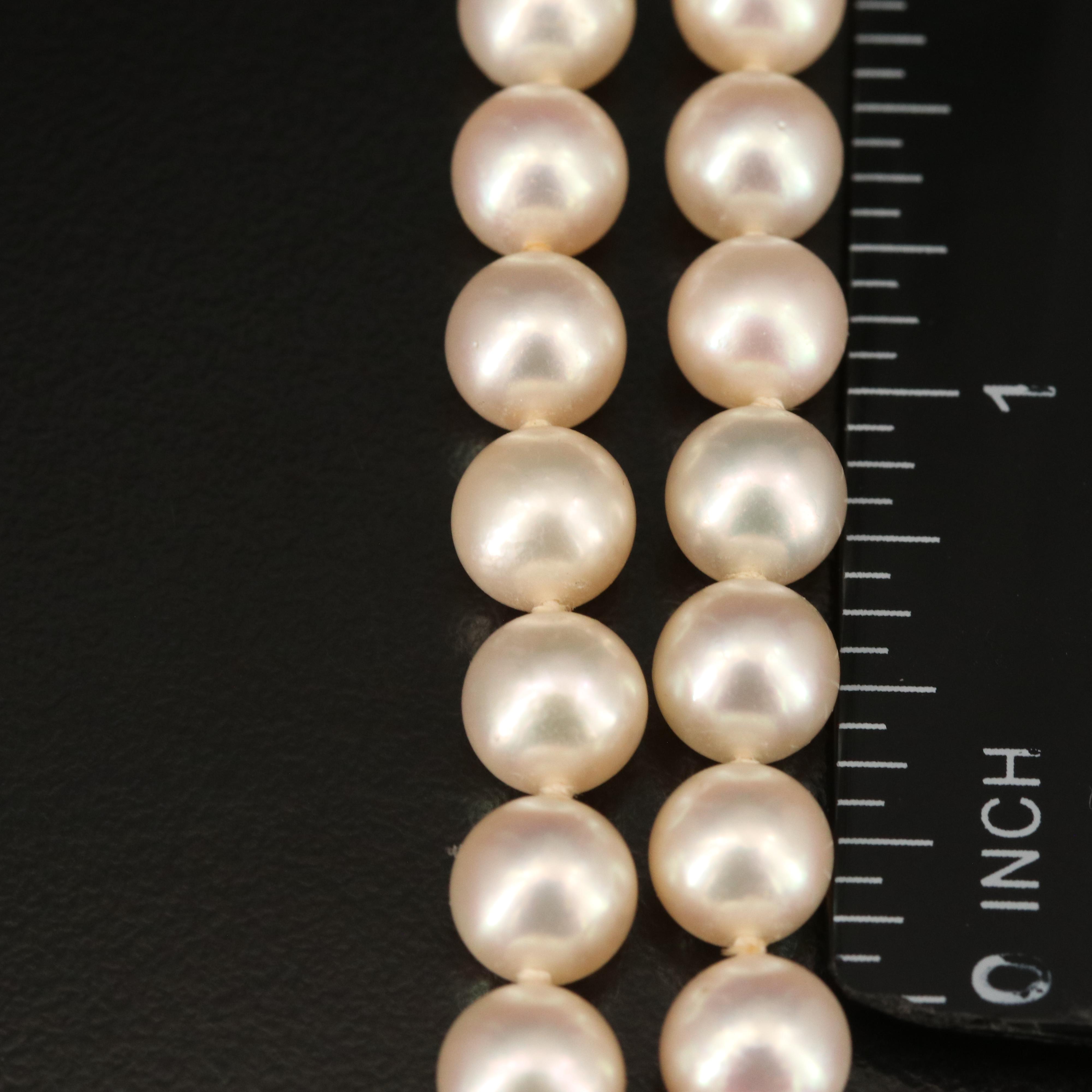 Vintage Mikimoto Pearl Necklace with Sterling Clasp