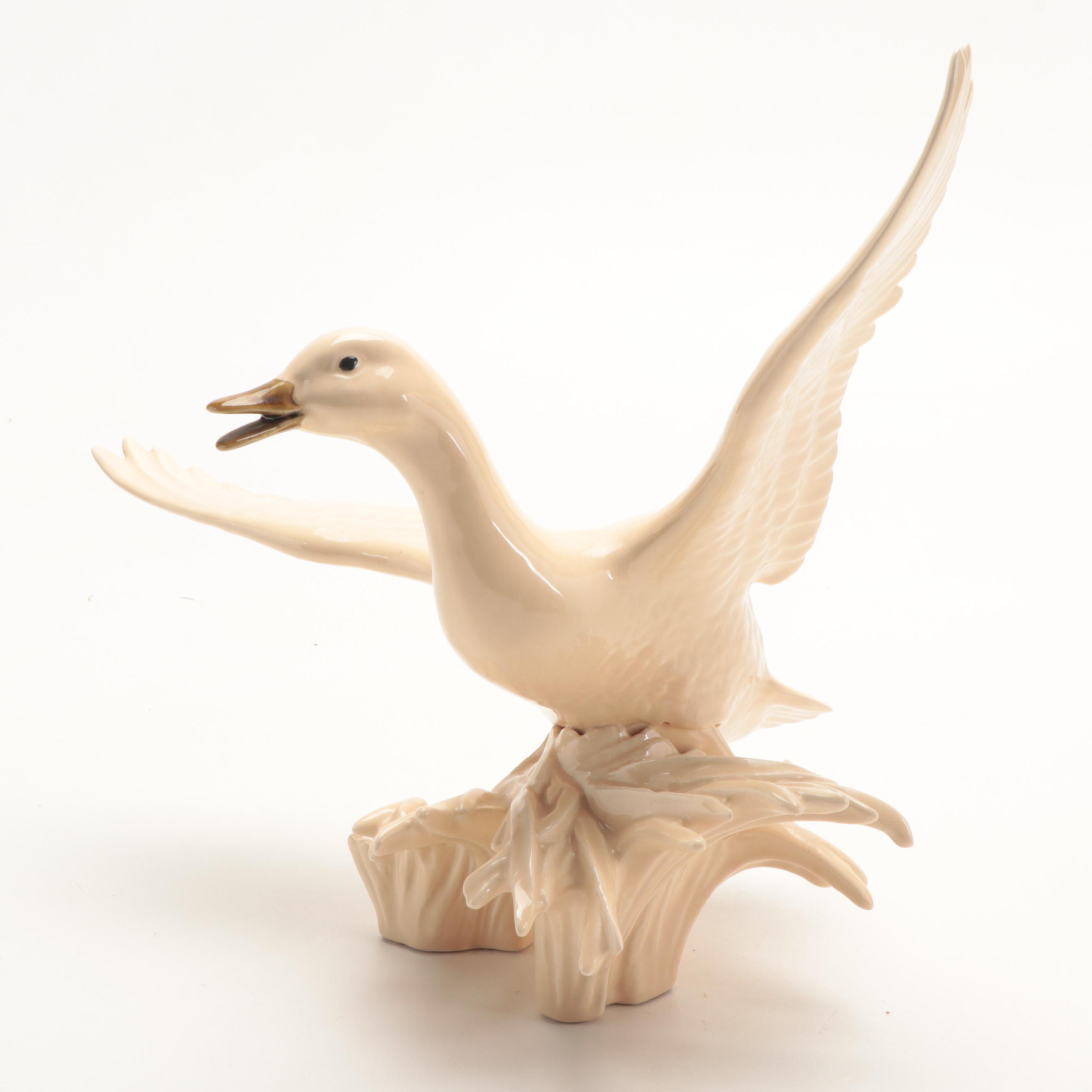 Glazed Ceramic Flying Geese Figurines, Mid to Late 20th Century