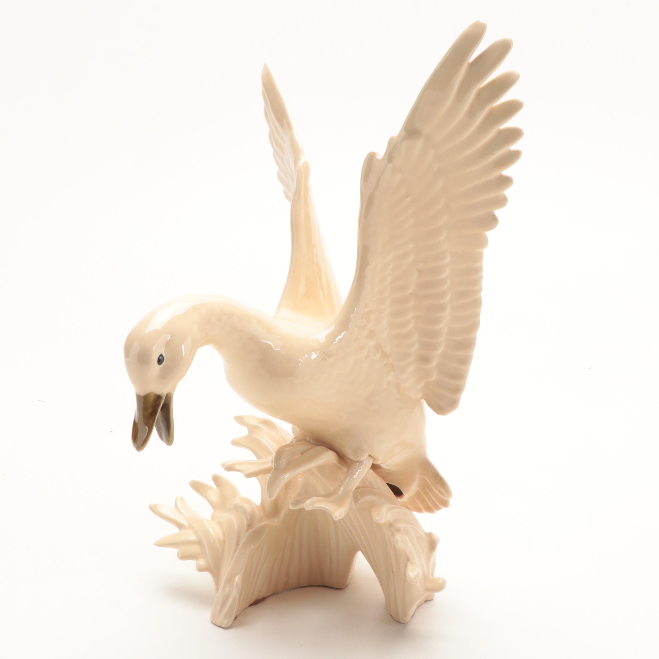 Glazed Ceramic Flying Geese Figurines, Mid to Late 20th Century