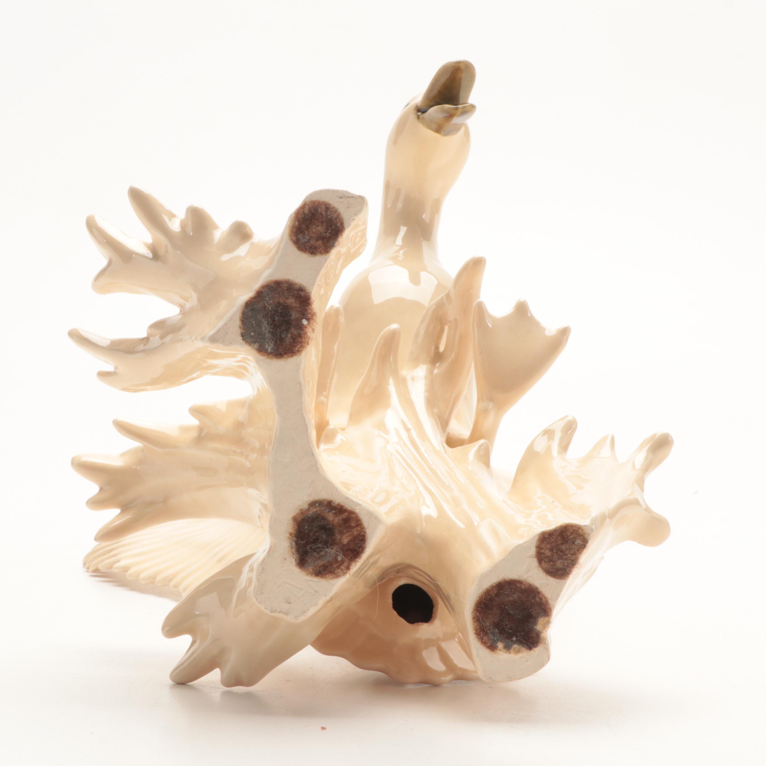 Glazed Ceramic Flying Geese Figurines, Mid to Late 20th Century