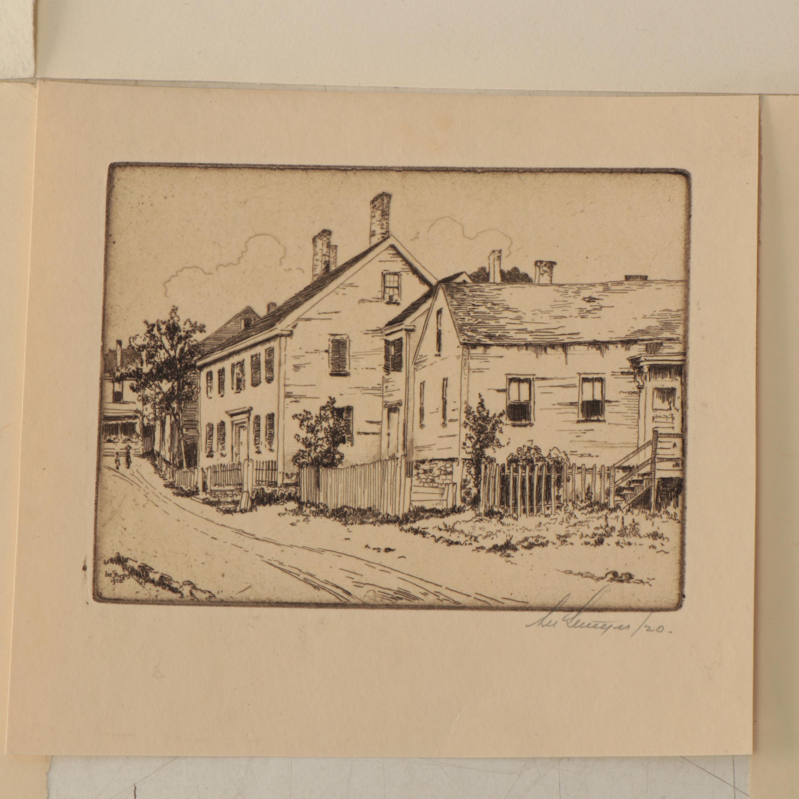 Lee Sturges Residential Landscape Etchings, Circa 1920
