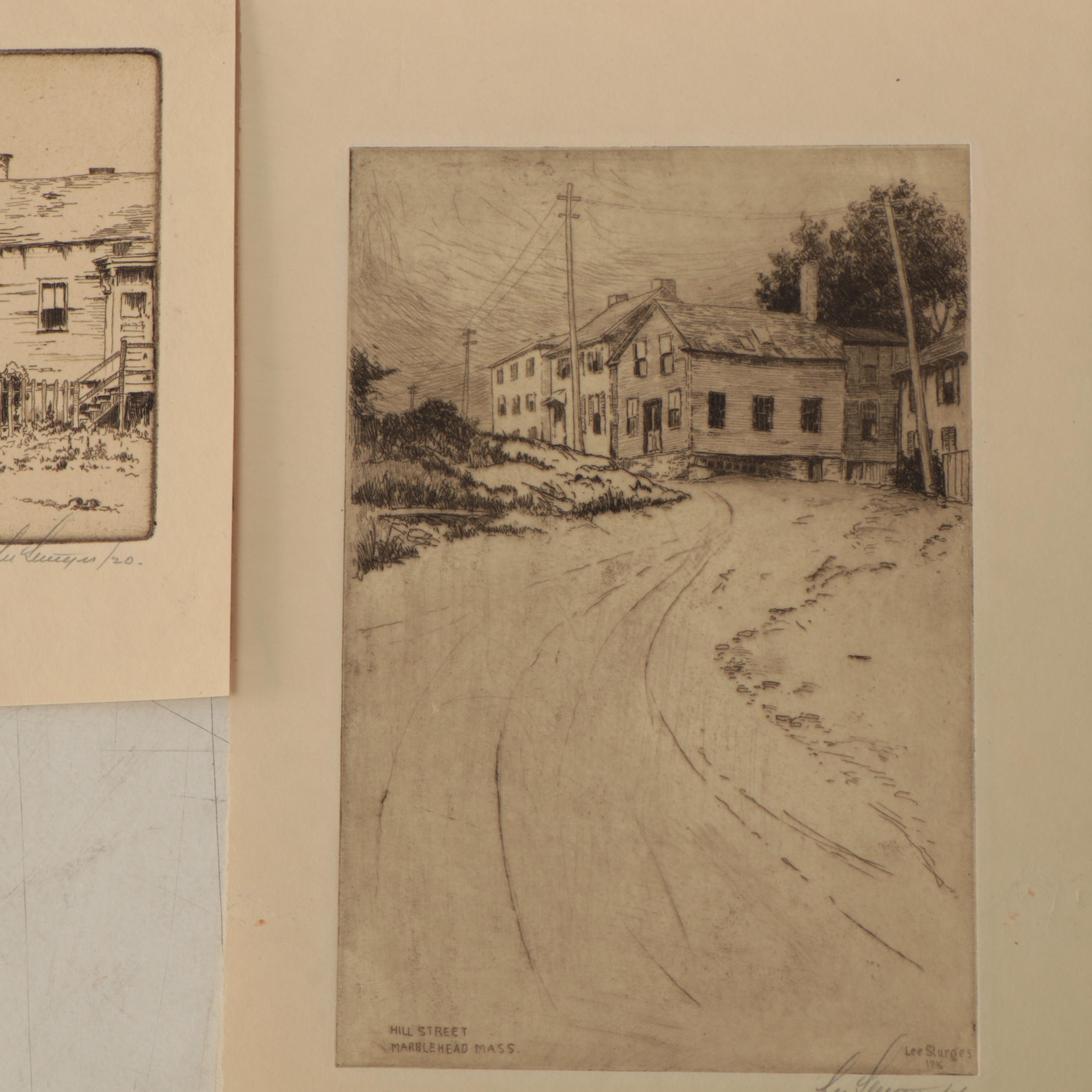 Lee Sturges Residential Landscape Etchings, Circa 1920