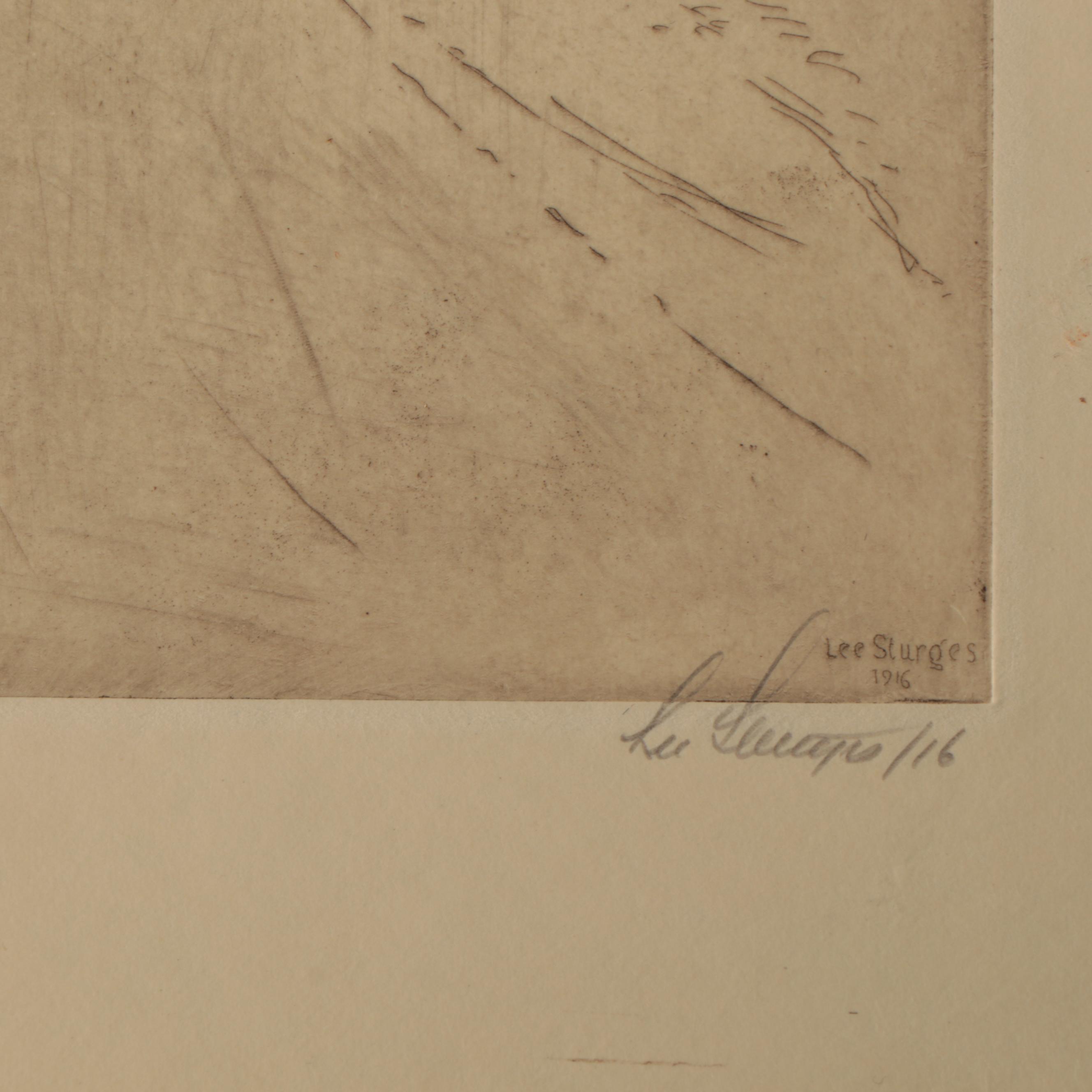 Lee Sturges Residential Landscape Etchings, Circa 1920