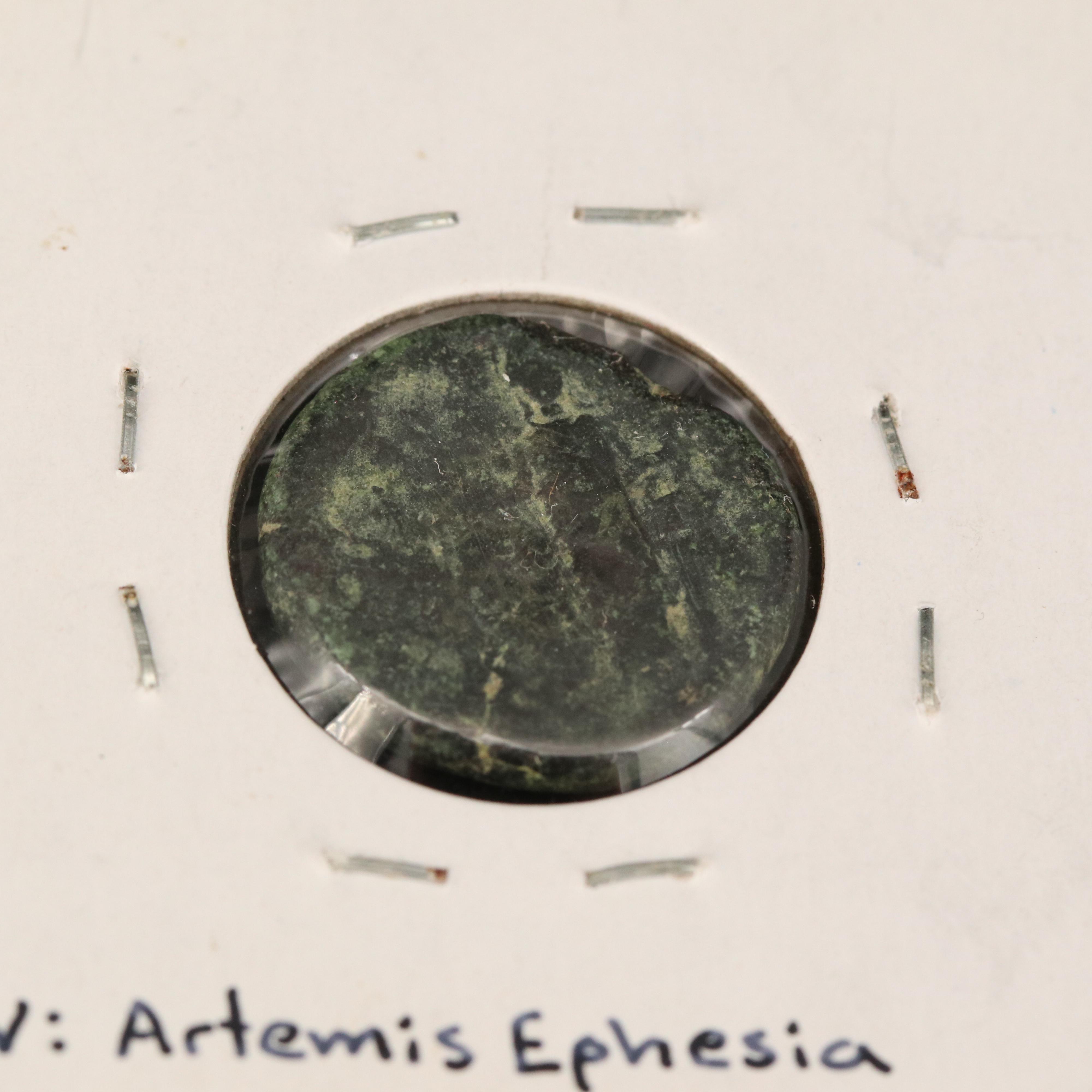 Three Ancient Egyptian Bronze Coins of Cleopatra VII, ca. 35 BC