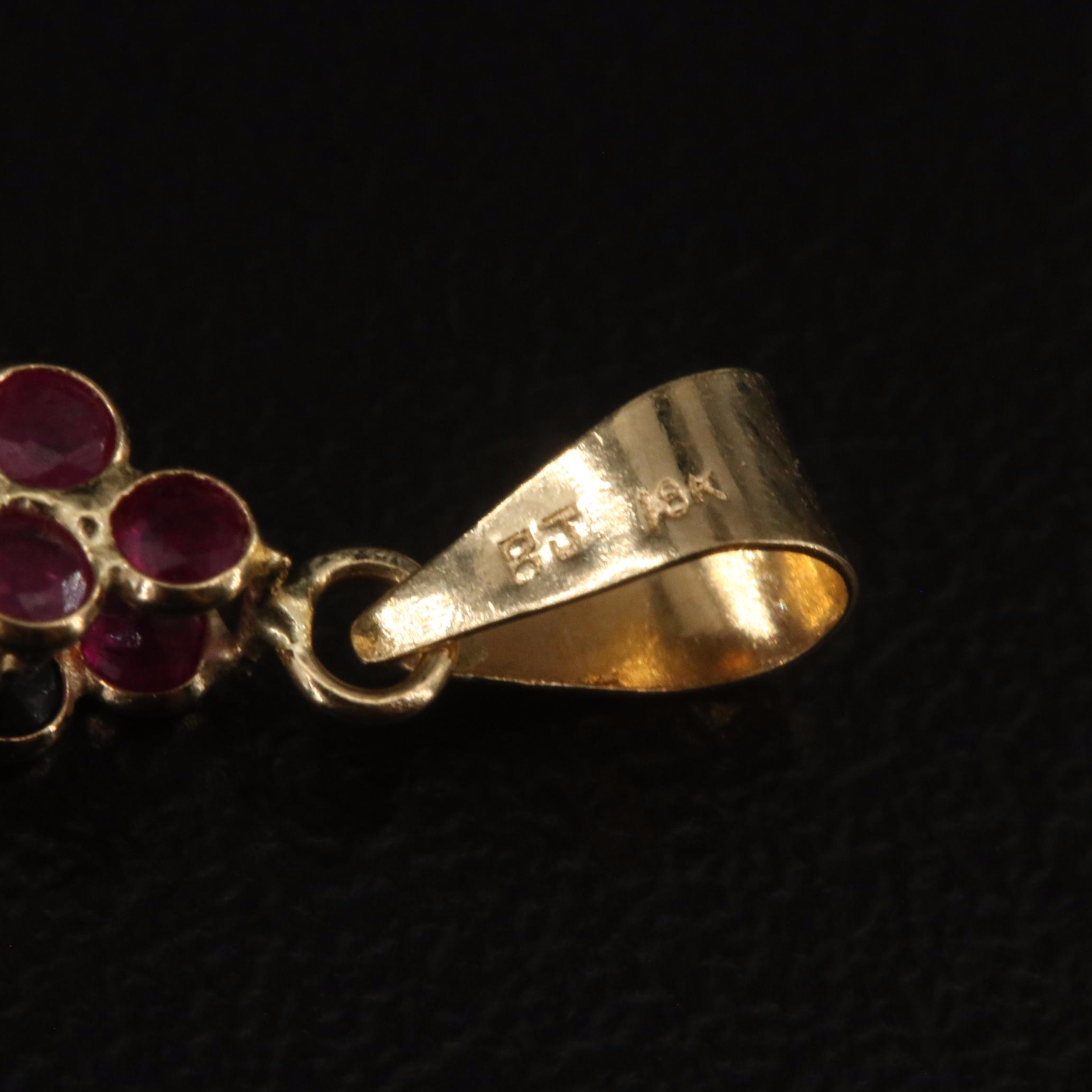 18K Ruby Cross Pendant