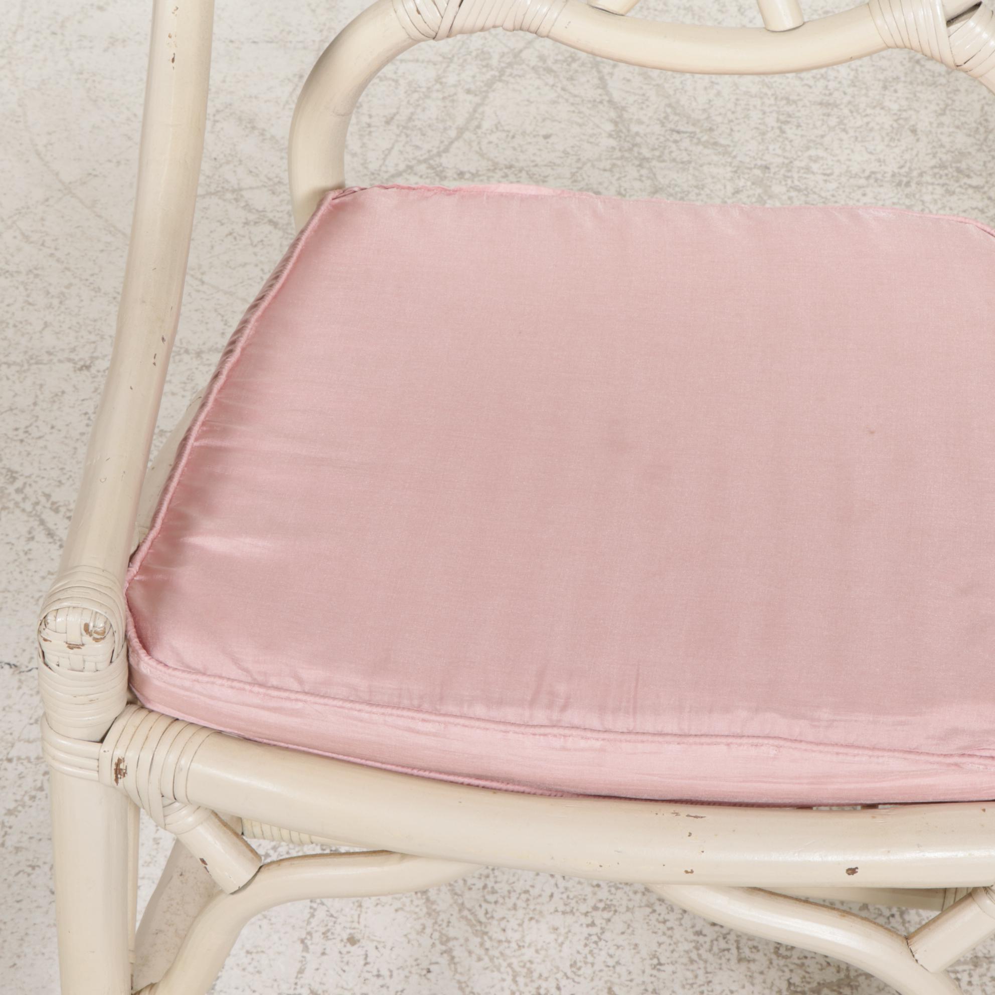 Four "Cracked Ice" Rattan Chairs with Cane Bindings, Late 20th to 21st Century