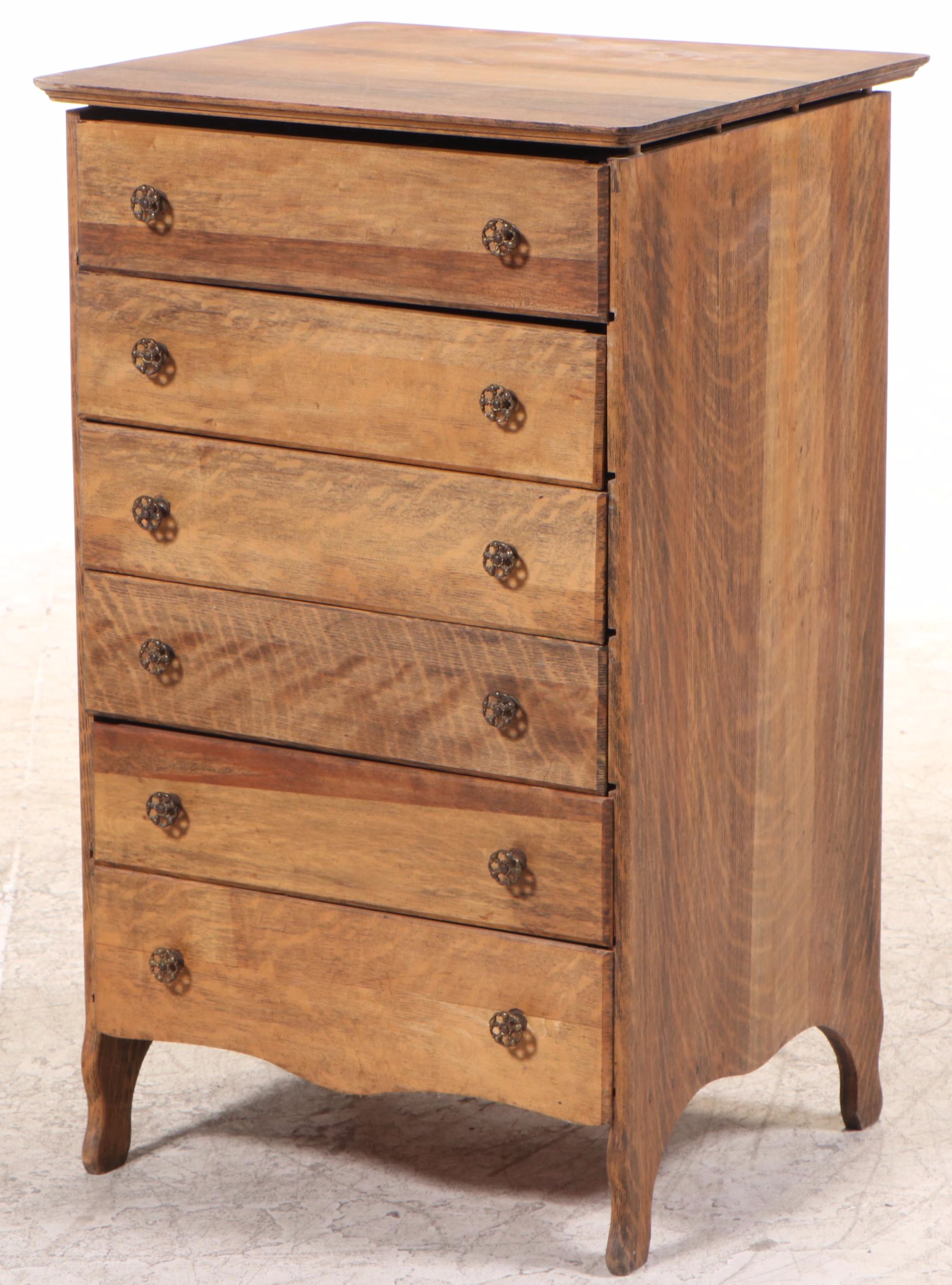 Edison Cylinder Phonograph with Oak Stand and Cylinder Rolls