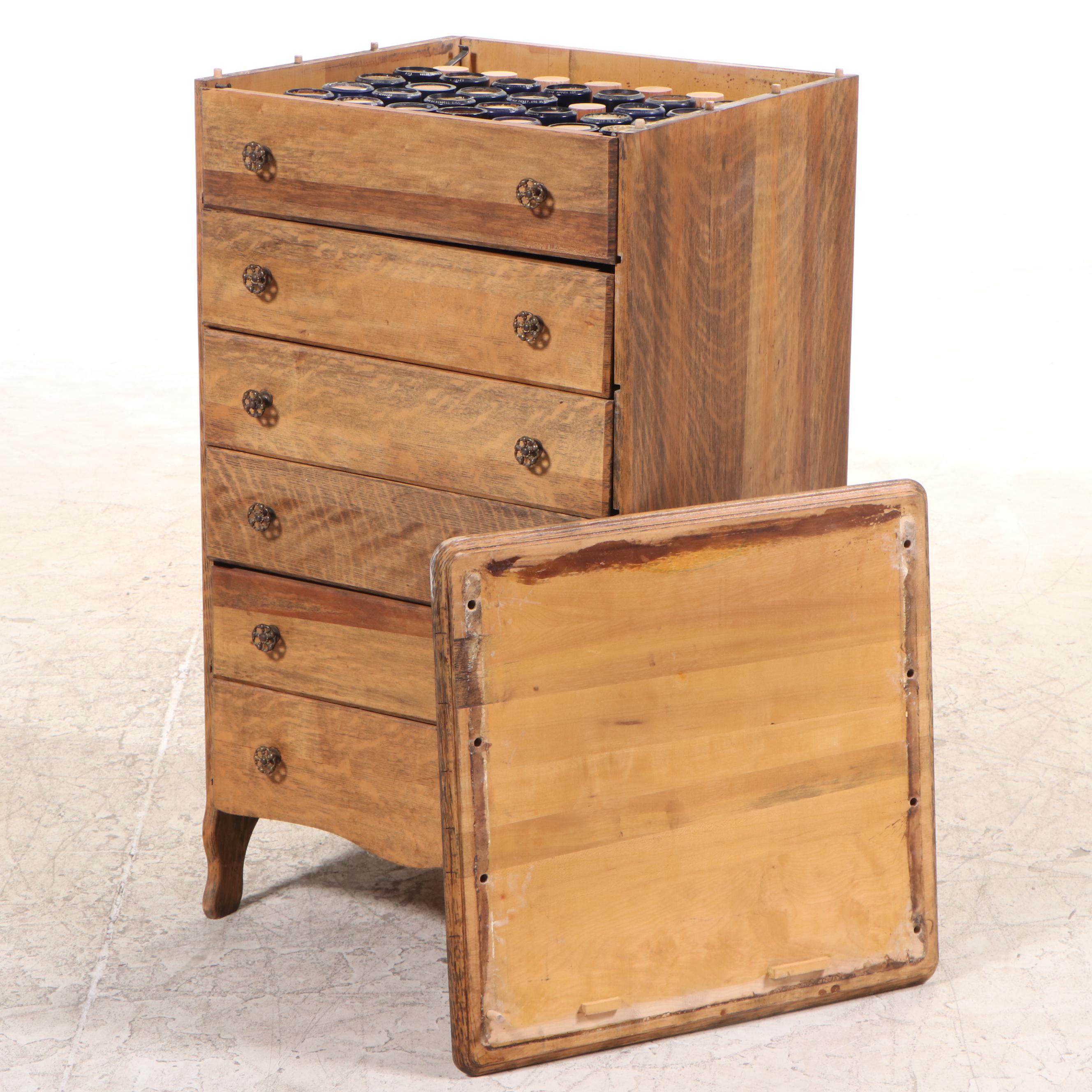 Edison Cylinder Phonograph with Oak Stand and Cylinder Rolls