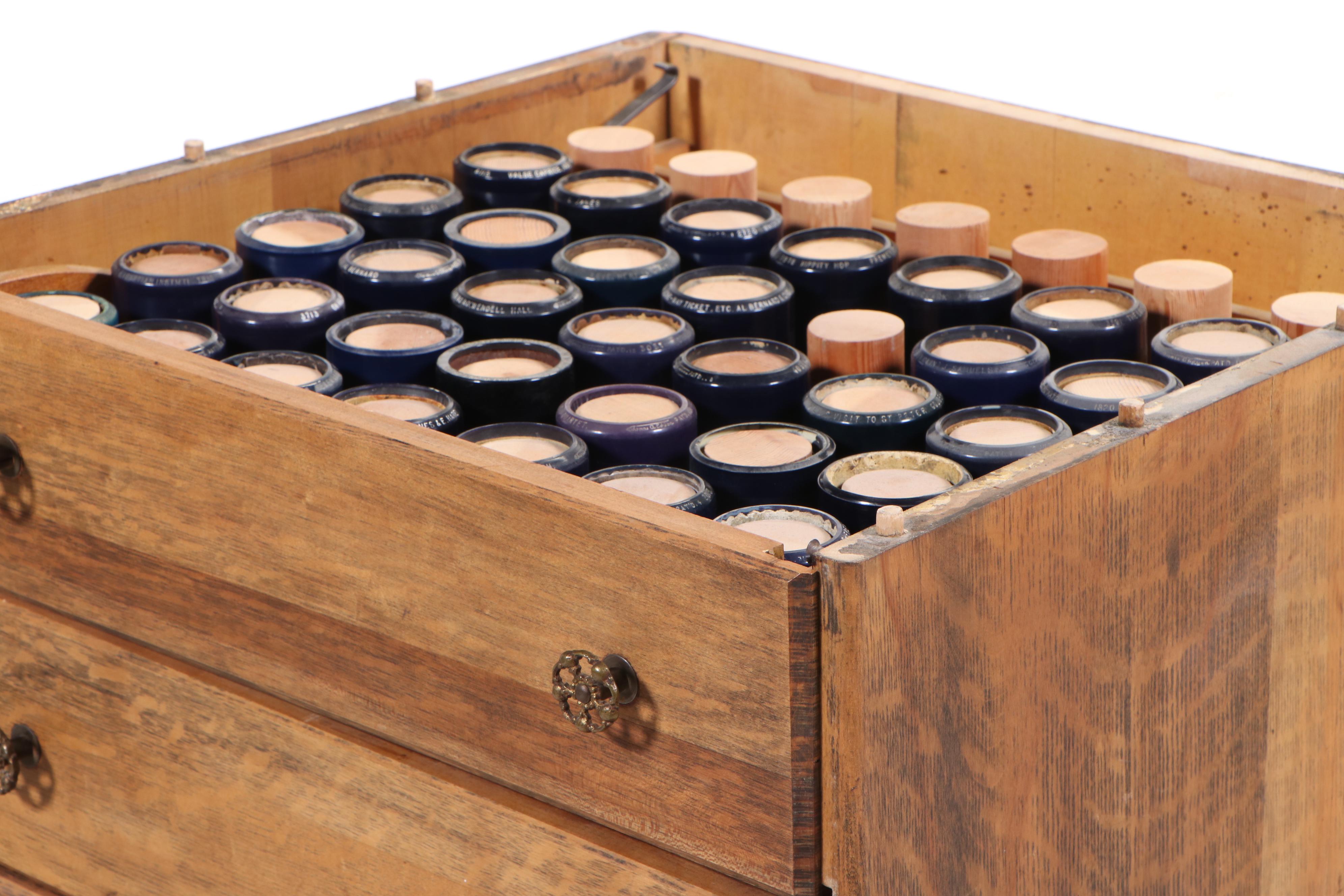 Edison Cylinder Phonograph with Oak Stand and Cylinder Rolls