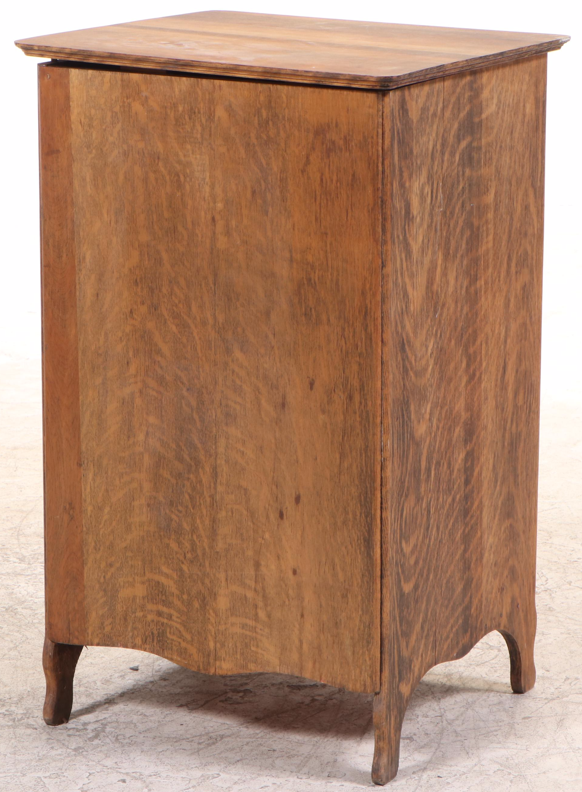 Edison Cylinder Phonograph with Oak Stand and Cylinder Rolls