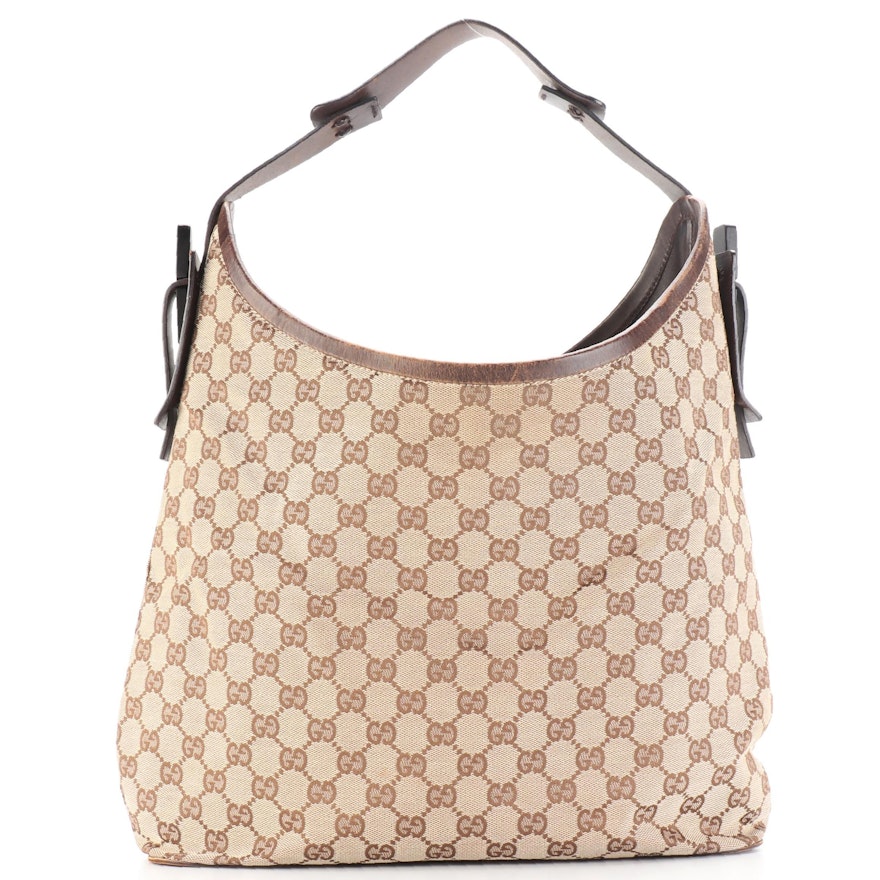 Gucci GG Canvas and Leather Shoulder Bag