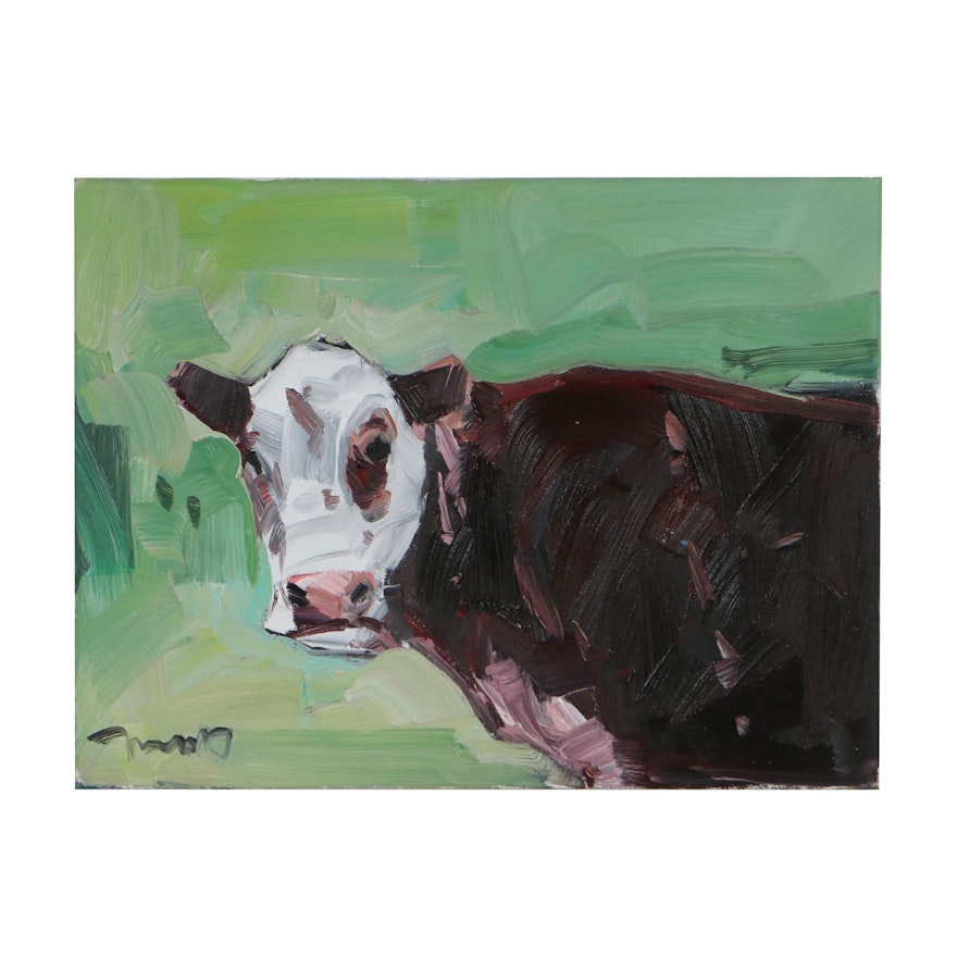 Jose Trujillo Oil Painting "Dairy Cow," 2022