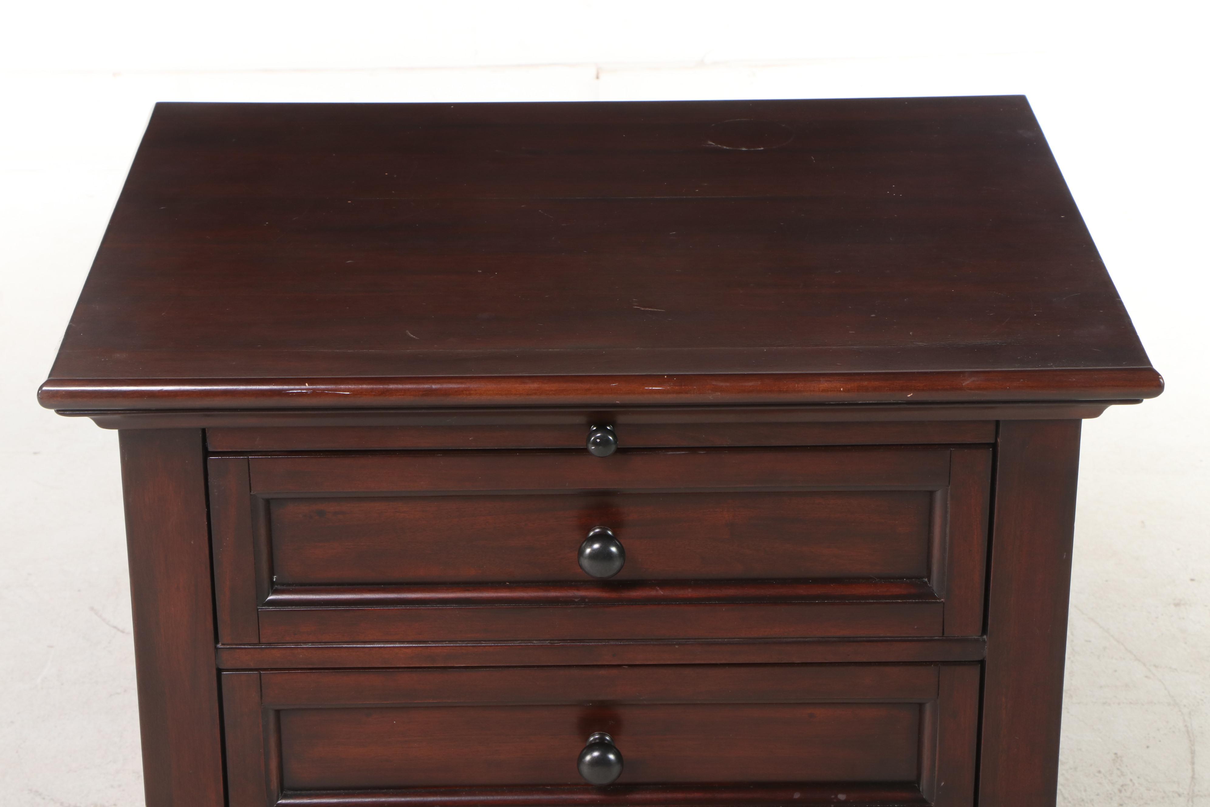Pottery Barn "Hudson" Mahogany Four-Drawer Nightstand