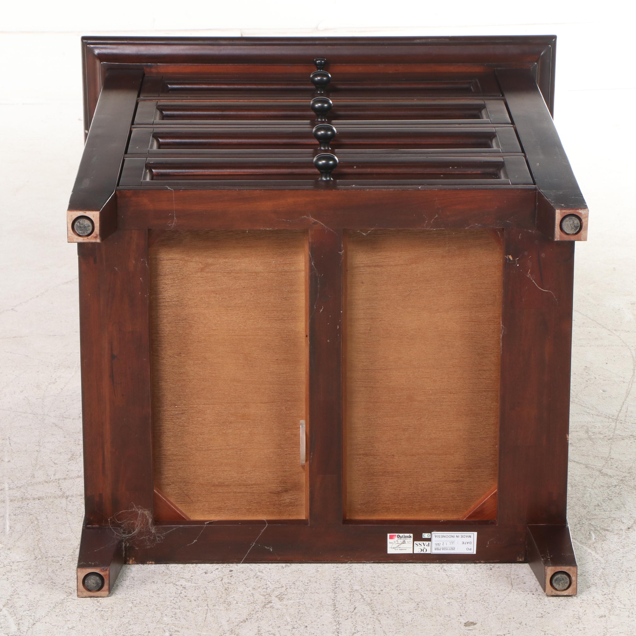 Pottery Barn "Hudson" Mahogany Four-Drawer Nightstand