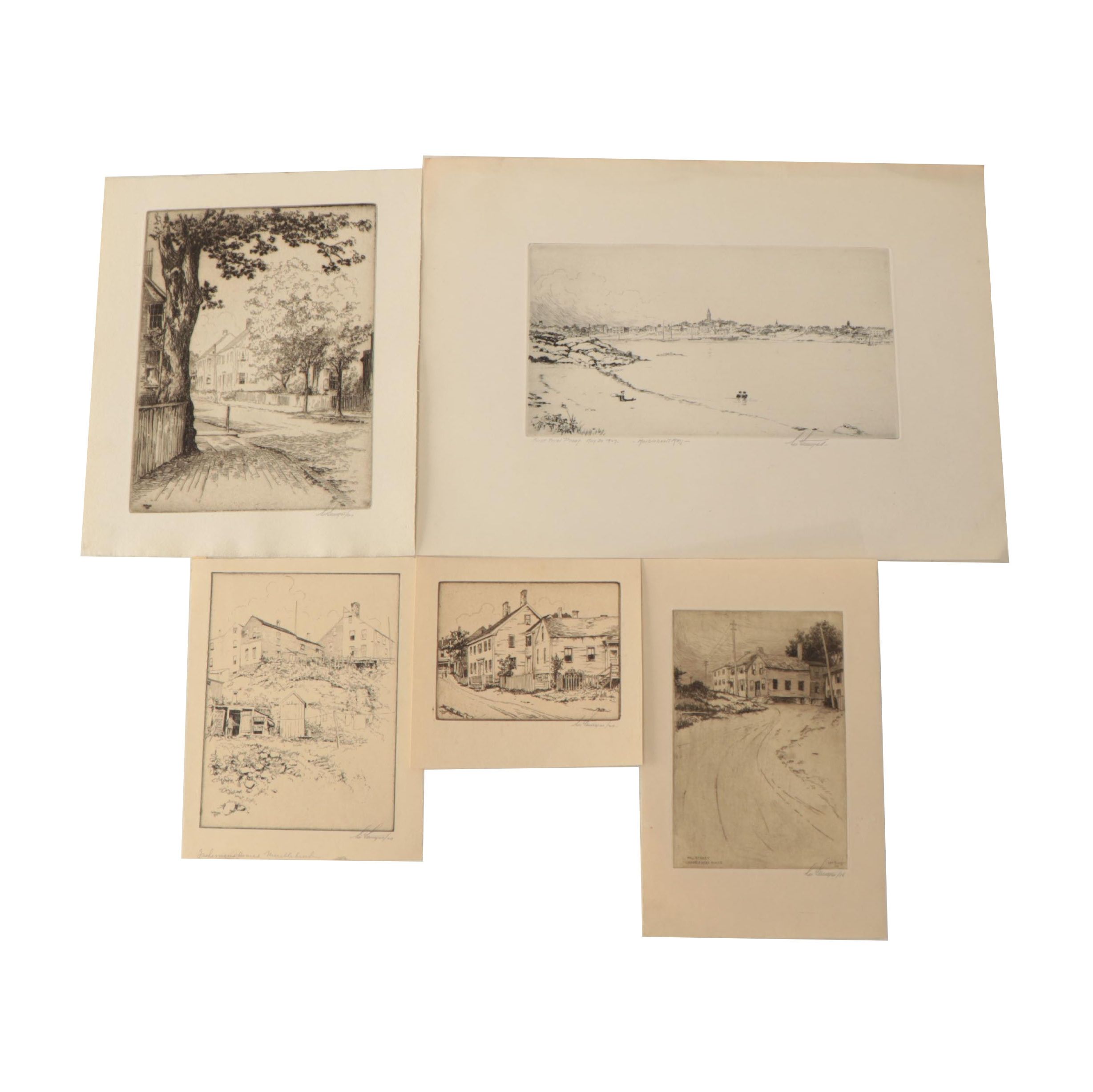 Lee Sturges Residential Landscape Etchings, Circa 1920