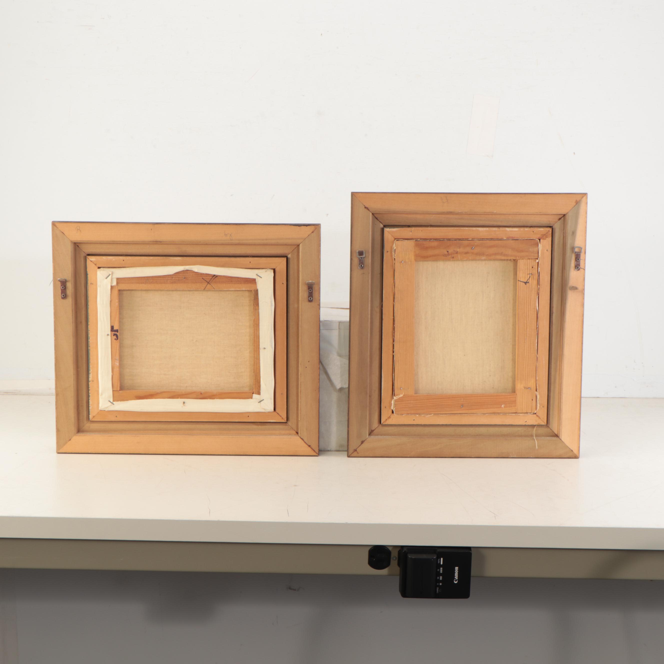 Marius Girard Oil Paintings of Harbor and Street Scene, Late 20th Century